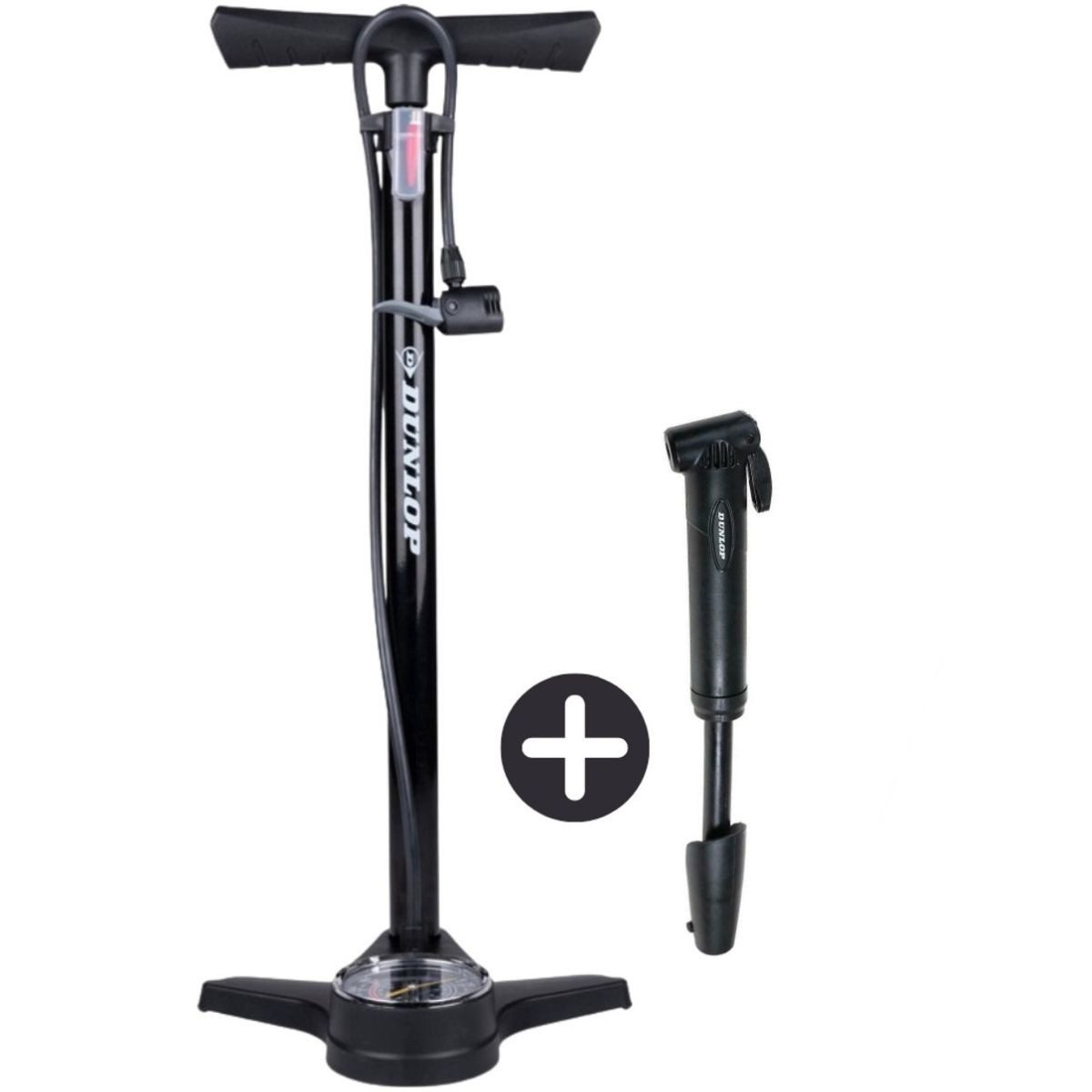 Dunlop Fahrradpumpe Dunlop Fahrradpumpe mit Manometer und Mini Fahrradpumpe Set