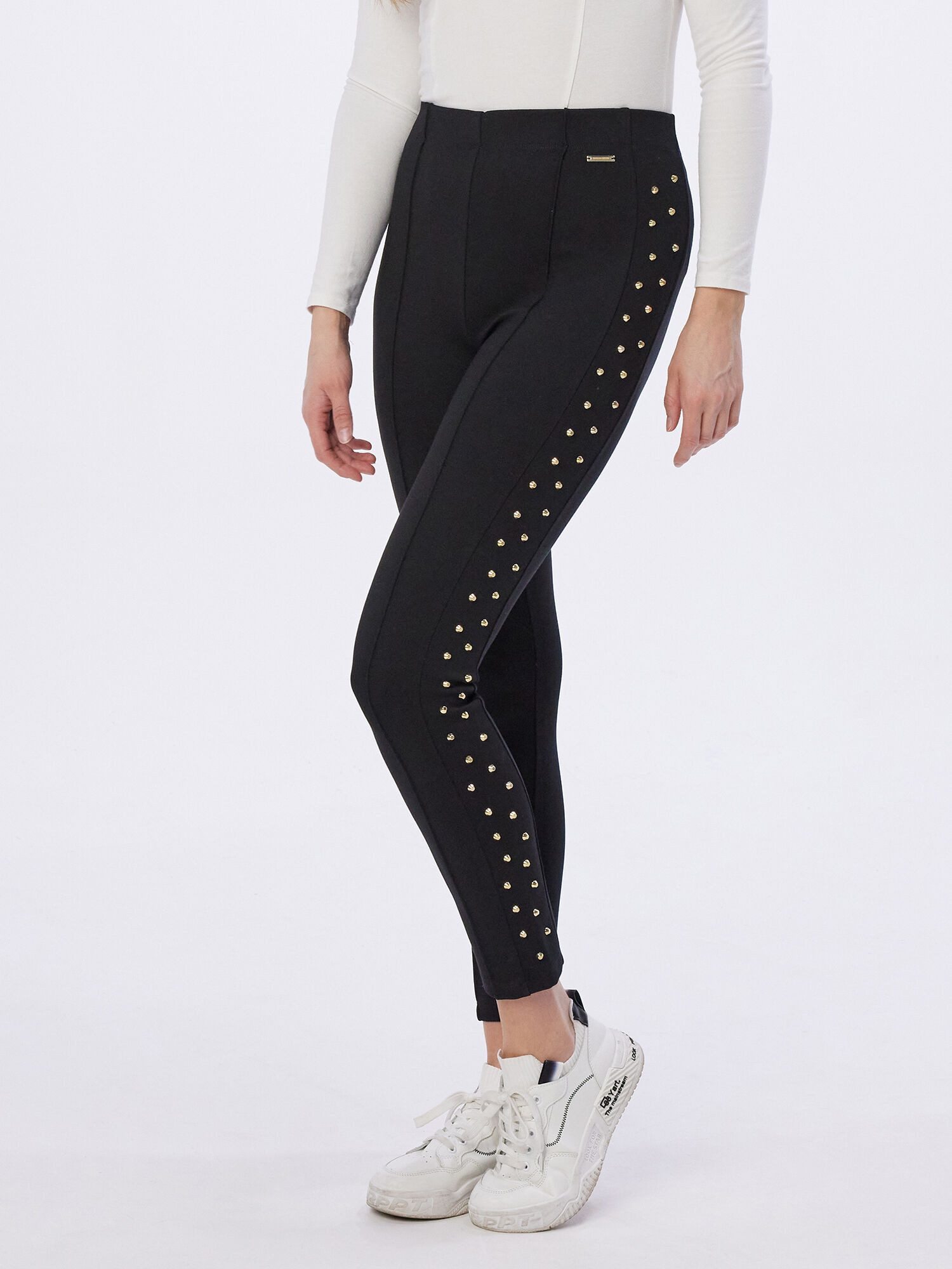 Sarah Kern Schlupfhose Jerseyhose körpernah mit Schmucknieten günstig online kaufen