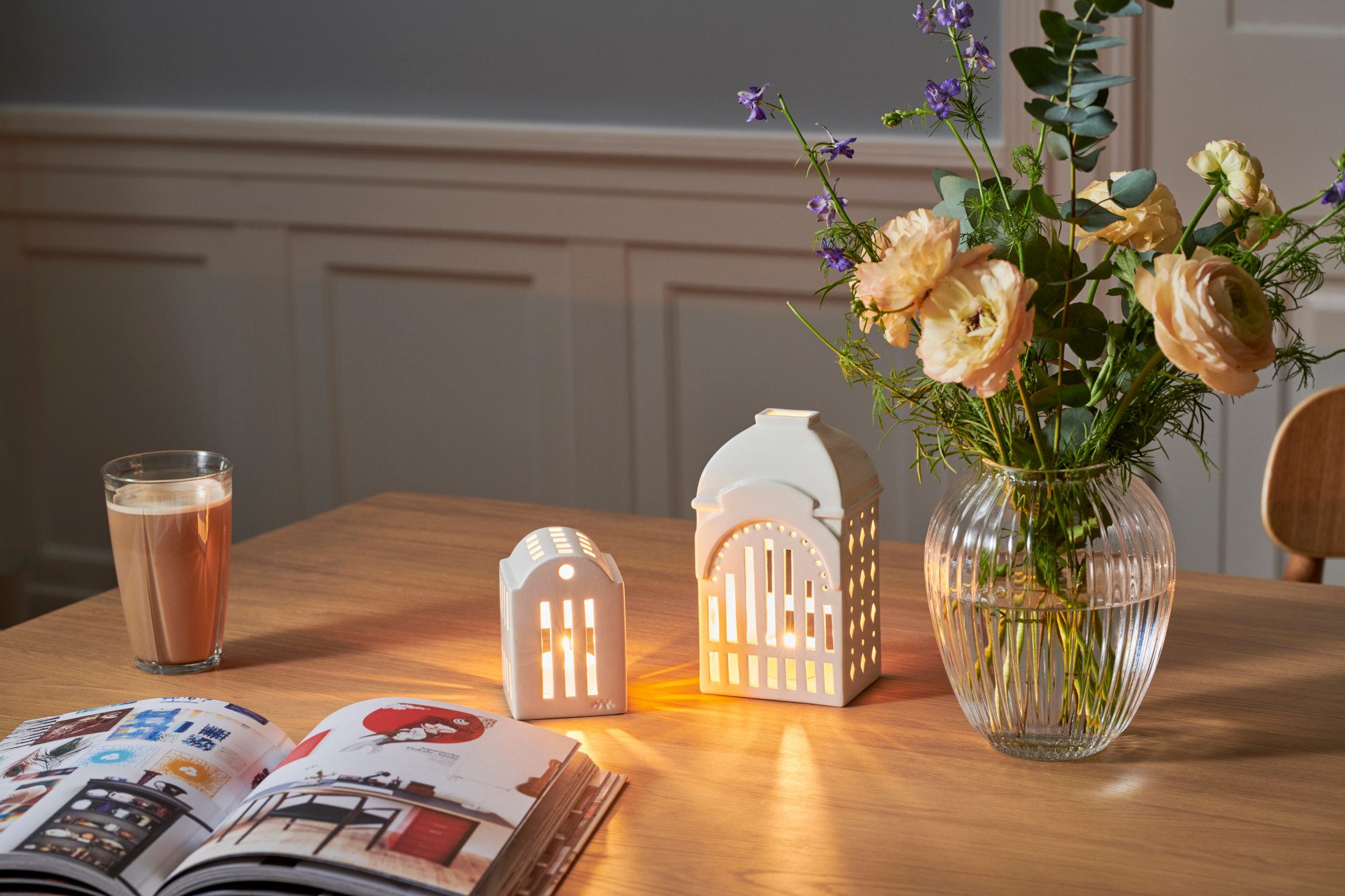 Kähler Teelichthalter Kähler Urbania Tivoli Lichthaus Entrance H18,5 Keramik Weiß