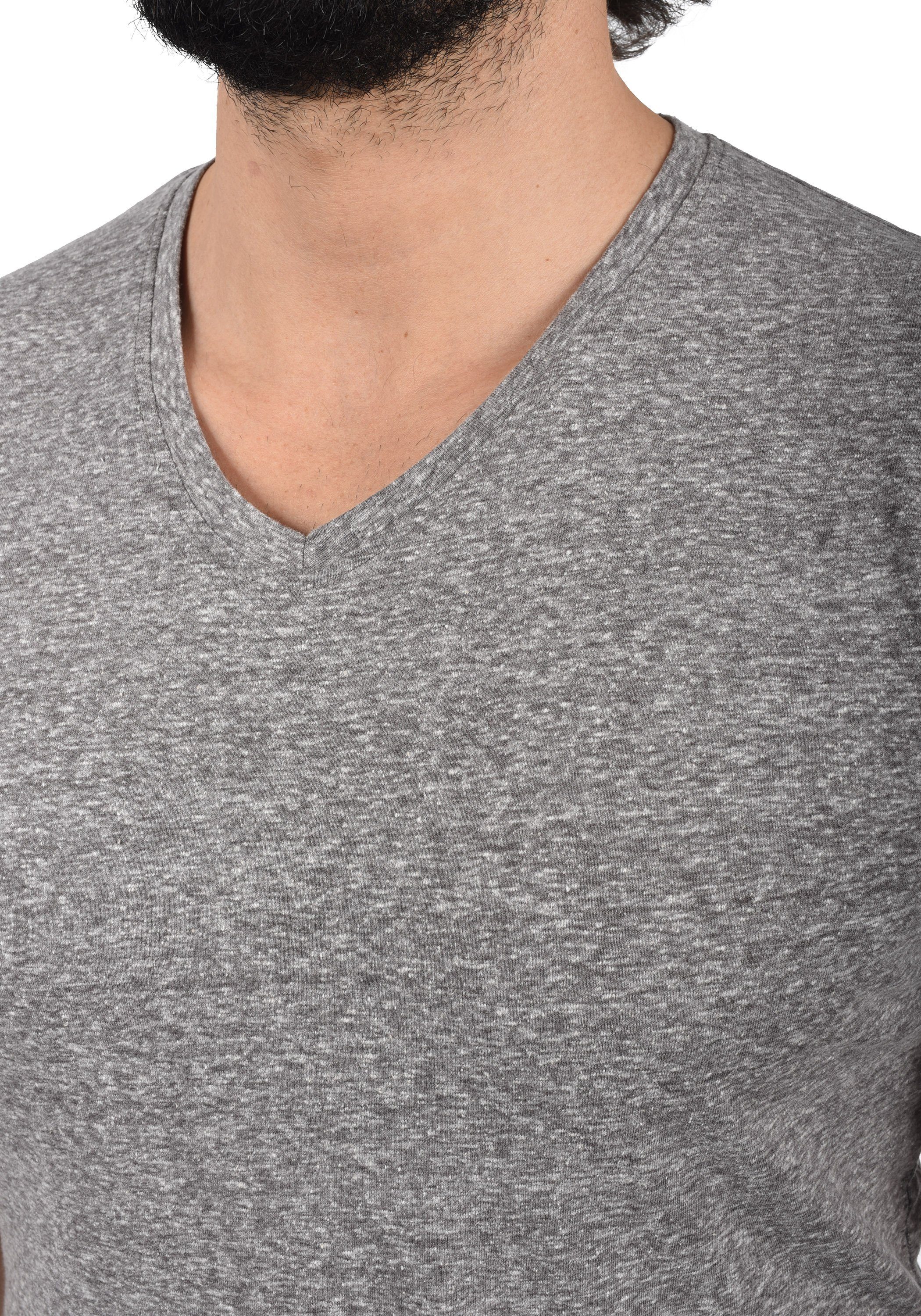 (8236) Melange SDAlarus !Solid mit T-Shirt V-Shirt V-Ausschnitt Grey