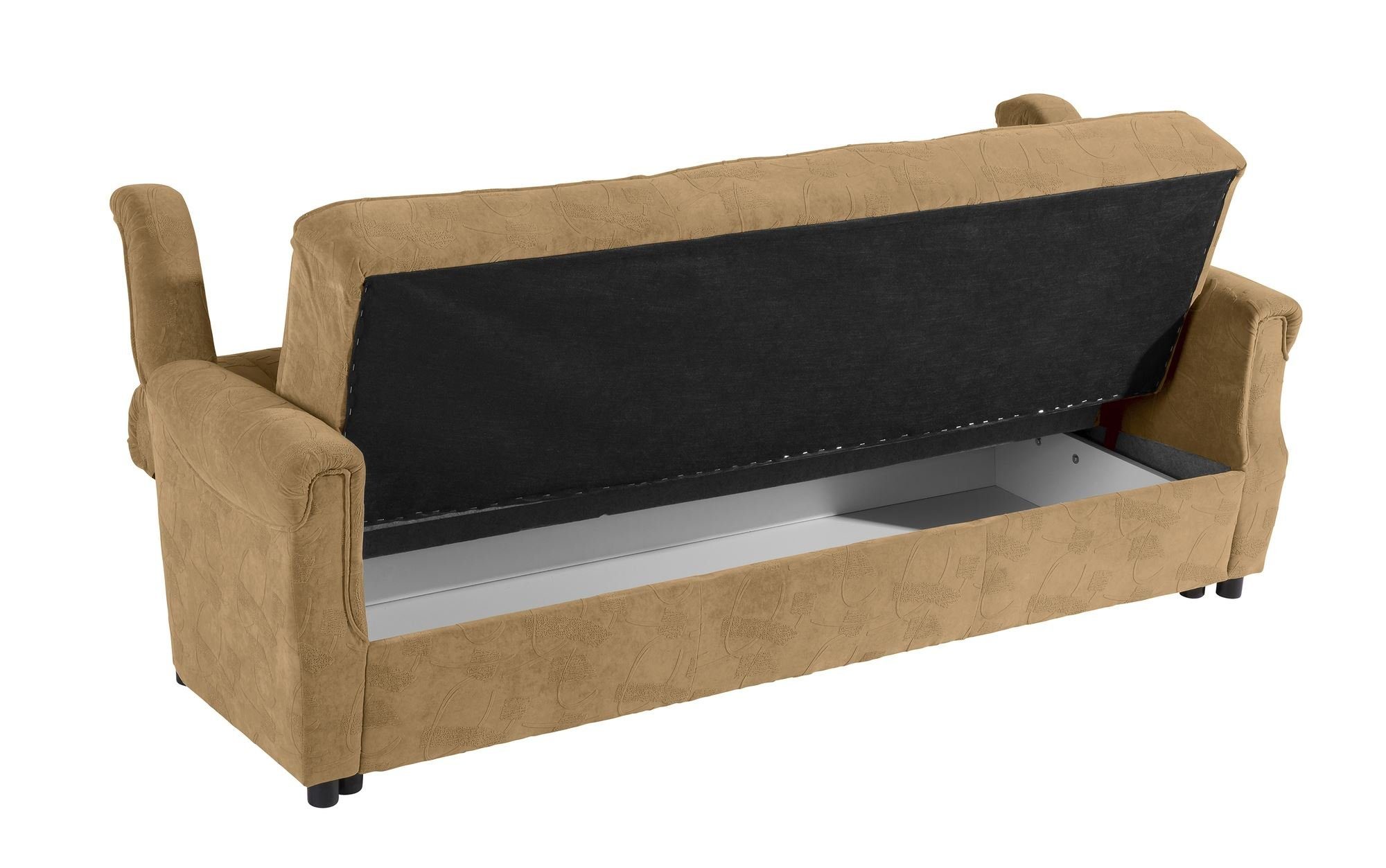 Sitz Microf, Sofa Sparpreis mit aufm Teile, Bezug Versand hochwertig Kostenlosem 3-Sitzer 1 Sofa Bettfunktion Karuna inkl. 58 verarbeitet,bequemer Kessel
