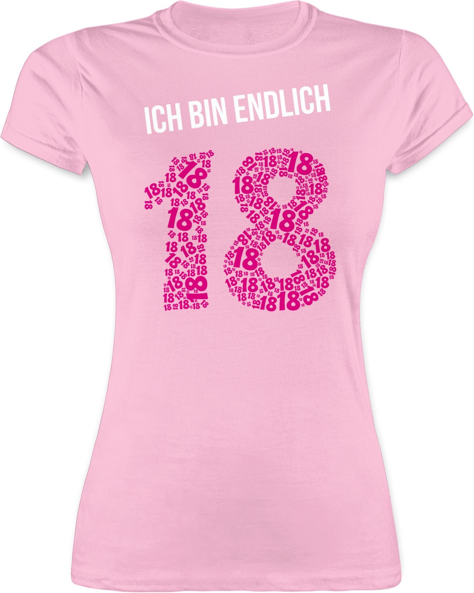t-shirt 18. geburtstag pink