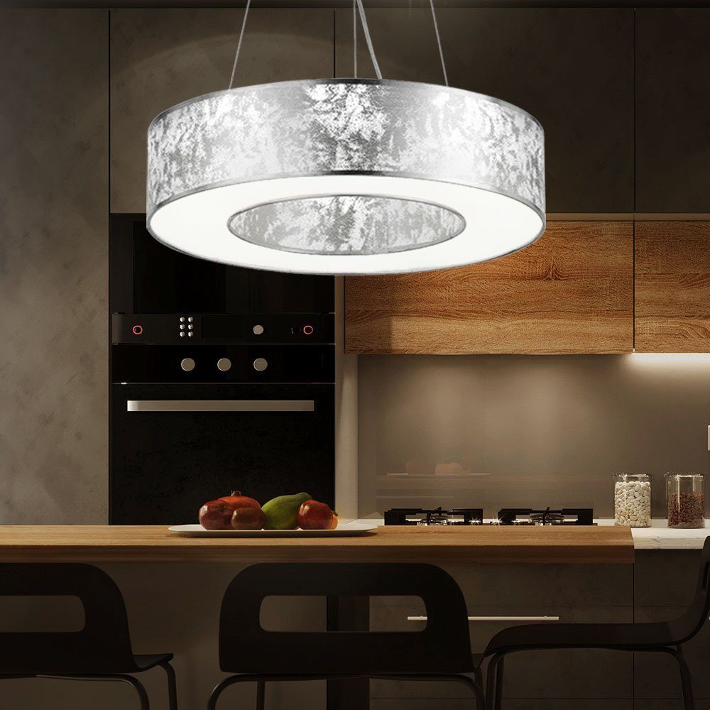 WOFI LED Pendelleuchte, silber Modern hängend Leuchtmittel Pendelleuchte inklusive, Esstischlampe LED Warmweiß