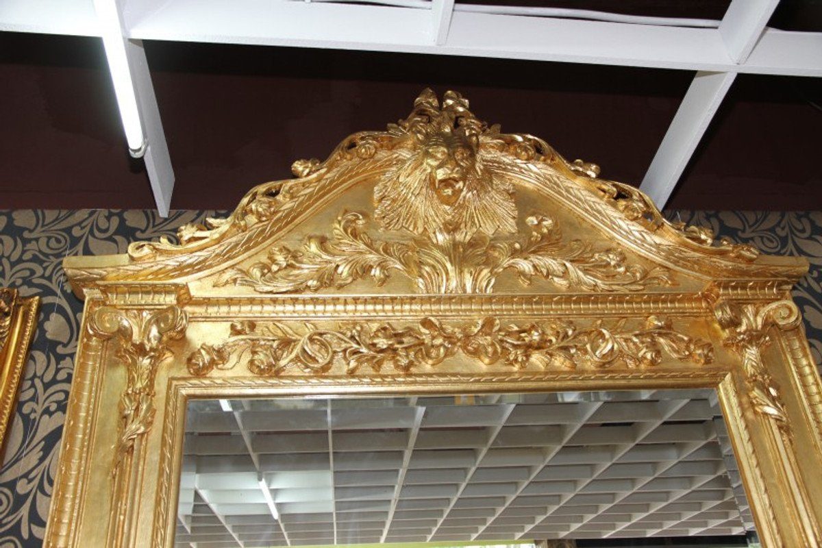 Löwenkopf - Möbel Casa Barockspiegel Lion mit Wohnzimmer Padrino Gold Luxus Luxus Spiegel Spiegelkonsole Barock Konsole