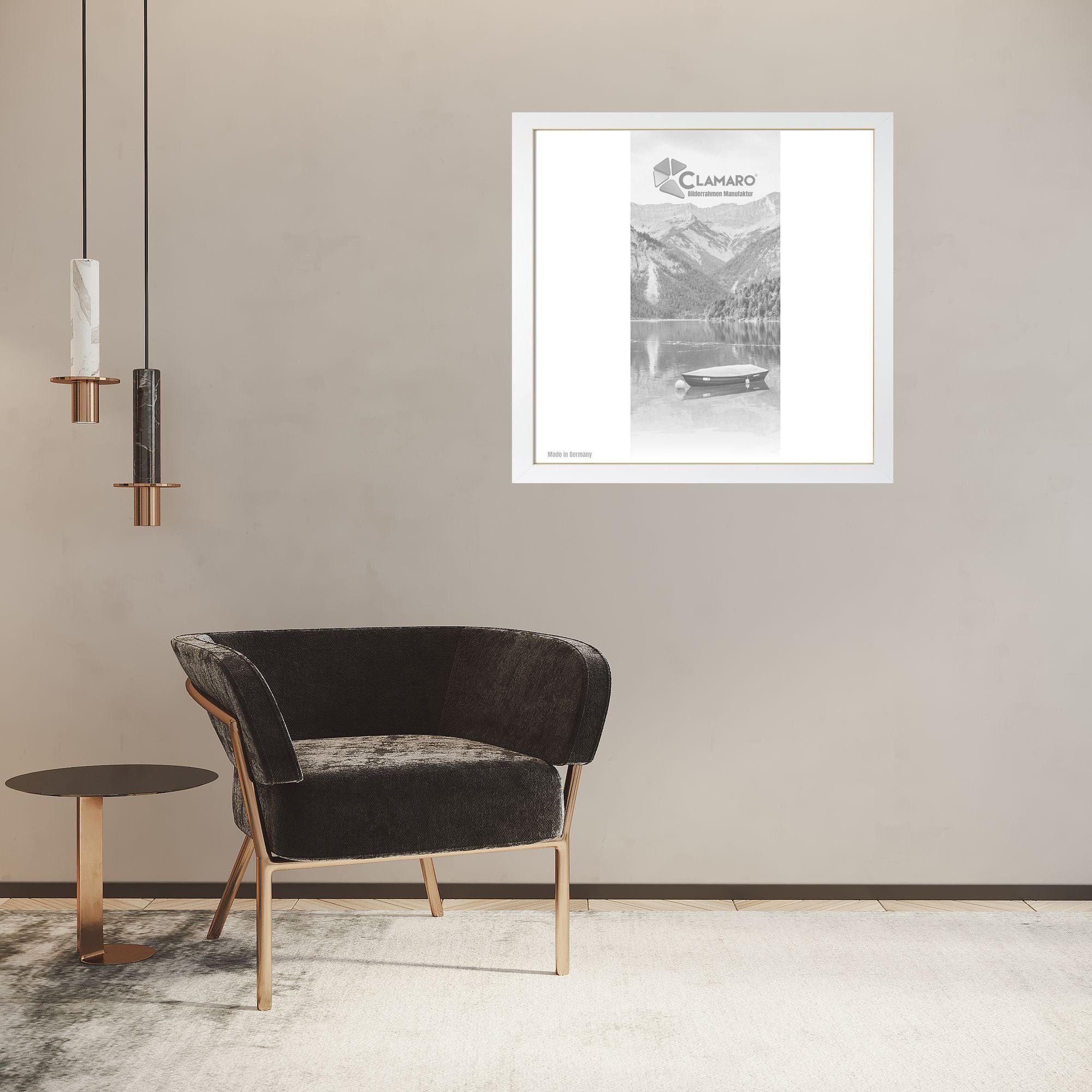 Clamaro Bilderrahmen 'Collage' Quadratisch FSC® Holz MDF Rahmen inkl. Acrylglas, Rückwand und Aufhänger Weiss Matt