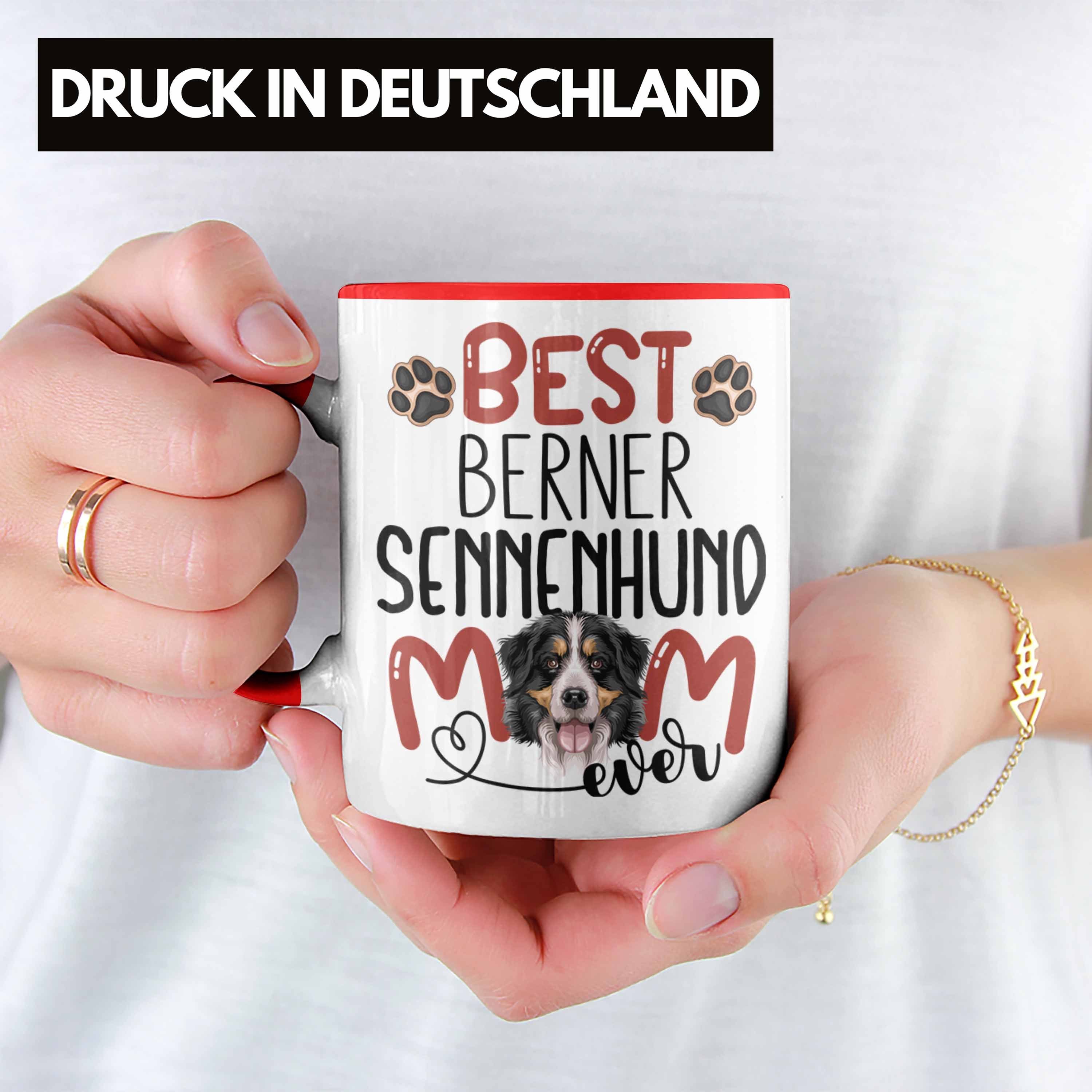 Gesche Trendation Besitzerin Tasse Sennenhund Geschenk Rot Lustiger Mom Berner Tasse Spruch