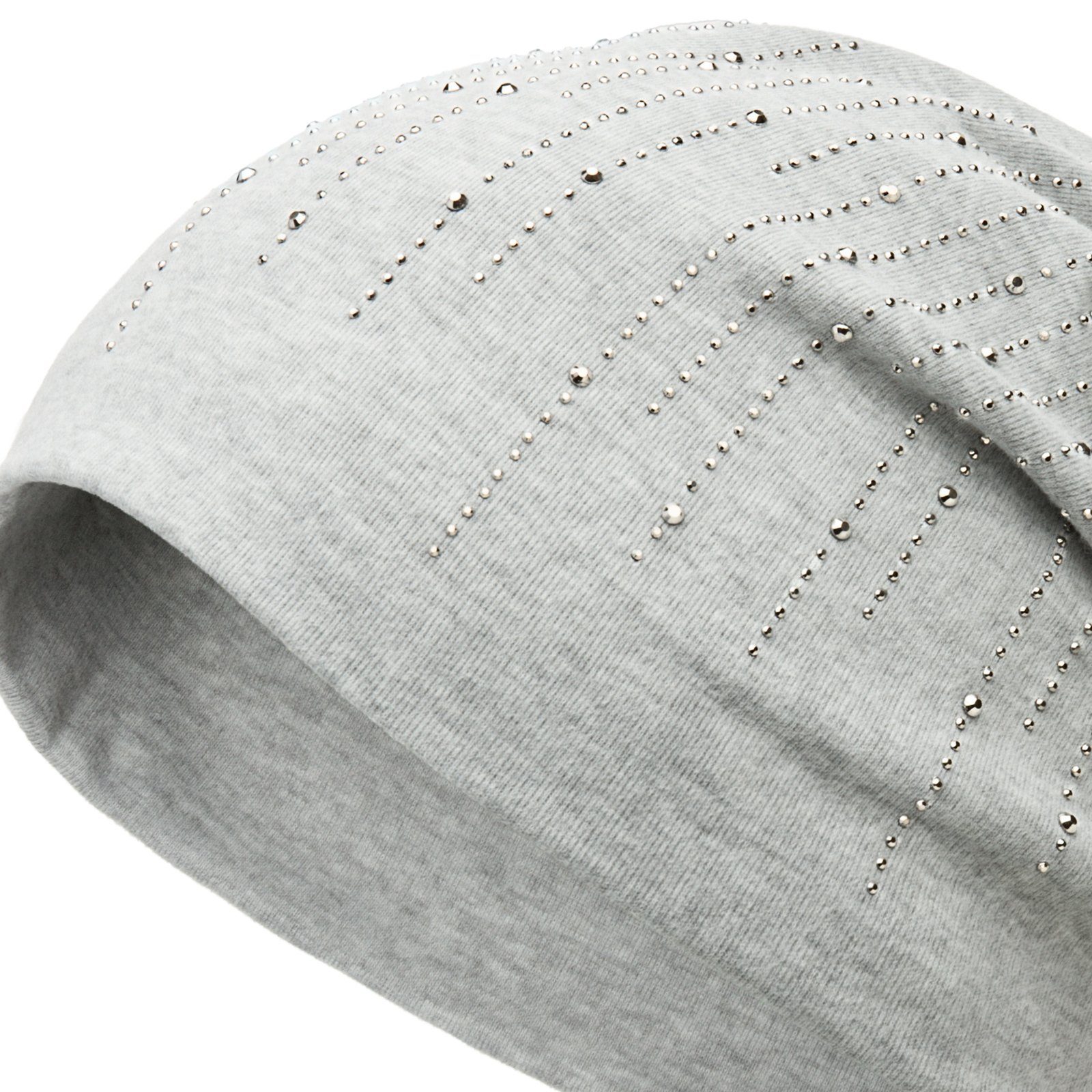 Streifen Mütze stylischen Flanell MU142 warmem Stoff Beanie Strass und Caspar Beanie mit hellgrau