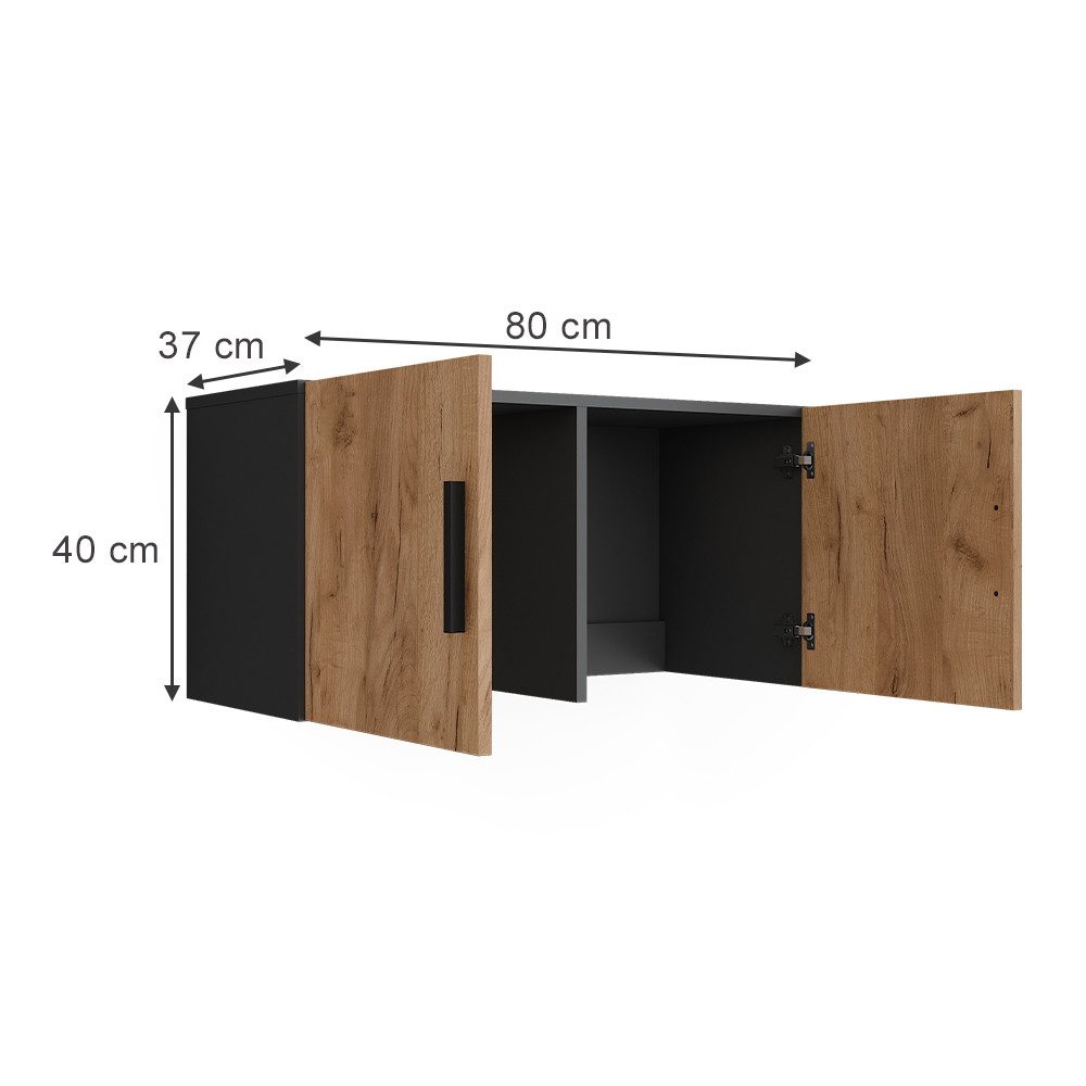 Vicco Aktenschrank Ingo, Anthrazit/Goldkraft Eiche, 80 günstig online kaufen