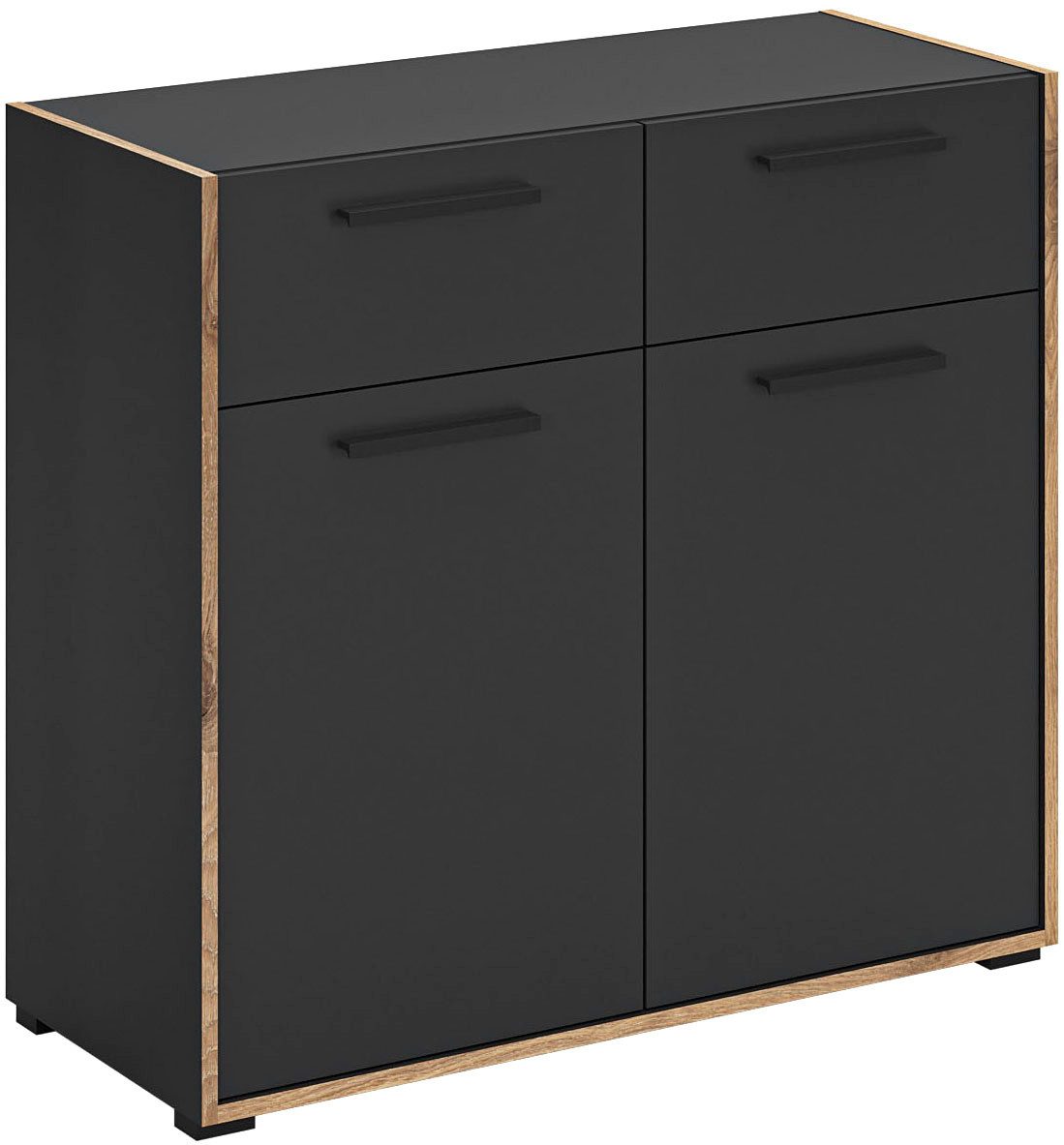 Home affaire Kommode MUSTA, Breite: 95cm, 2 Schubkästen, 2 Türen, 4 Fächer, Anrichte, Sideborad, Highboard, Schrank, Schuhkommode, Flurkommode