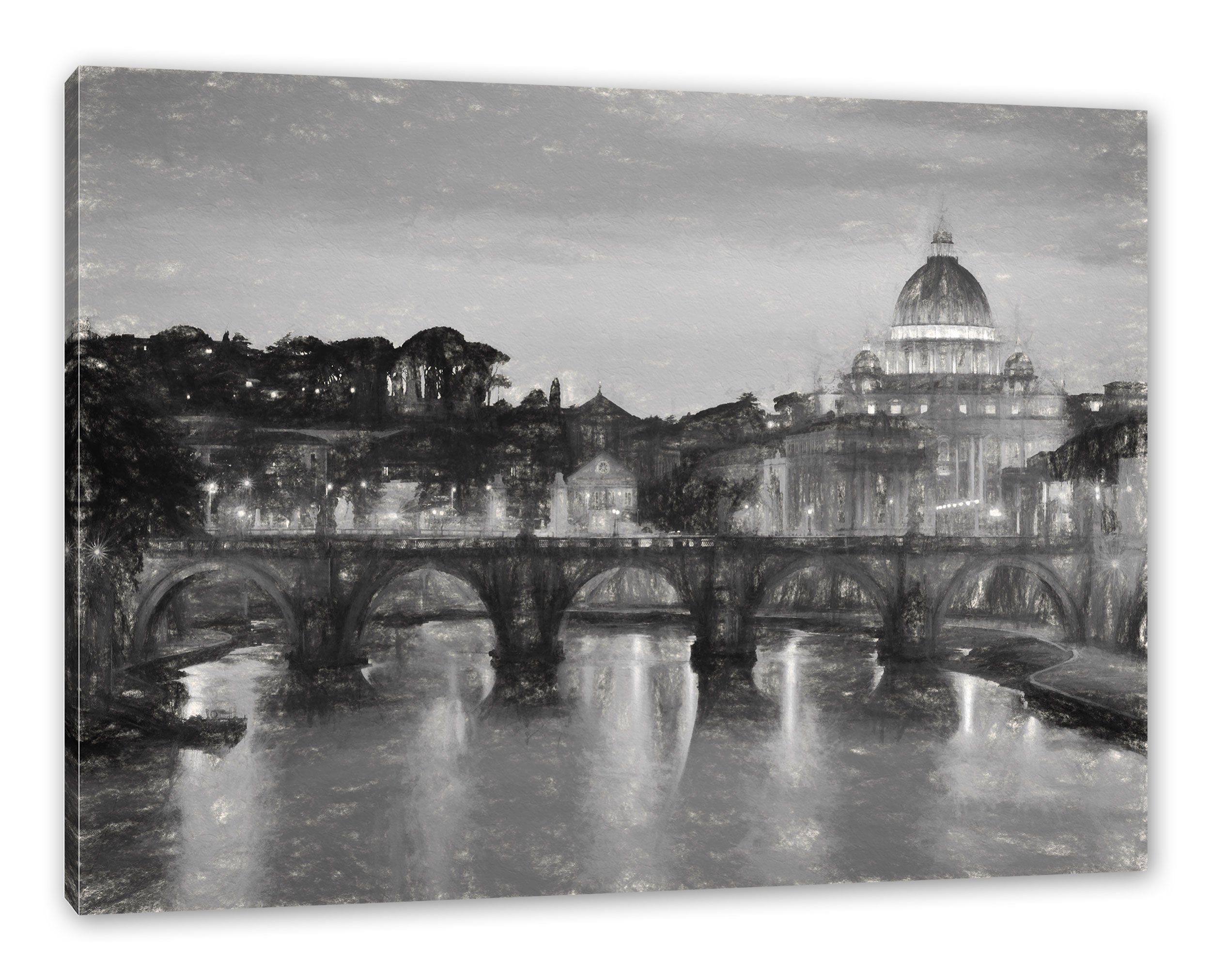 Leinwandbild in Zackenaufhänger St), inkl. Leinwandbild in Vatikan (1 fertig Pixxprint Vatikan Rom, bespannt, Rom