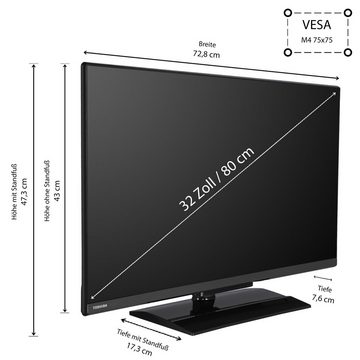 Toshiba 32WV3E63DAZ LCD-LED Fernseher (80 cm/32 Zoll, HD-ready, VIDAA Smart TV, HDR, Triple-Tuner, Bluetooth, VIDAA U6, Dolby Audio, Alexa-fähig)