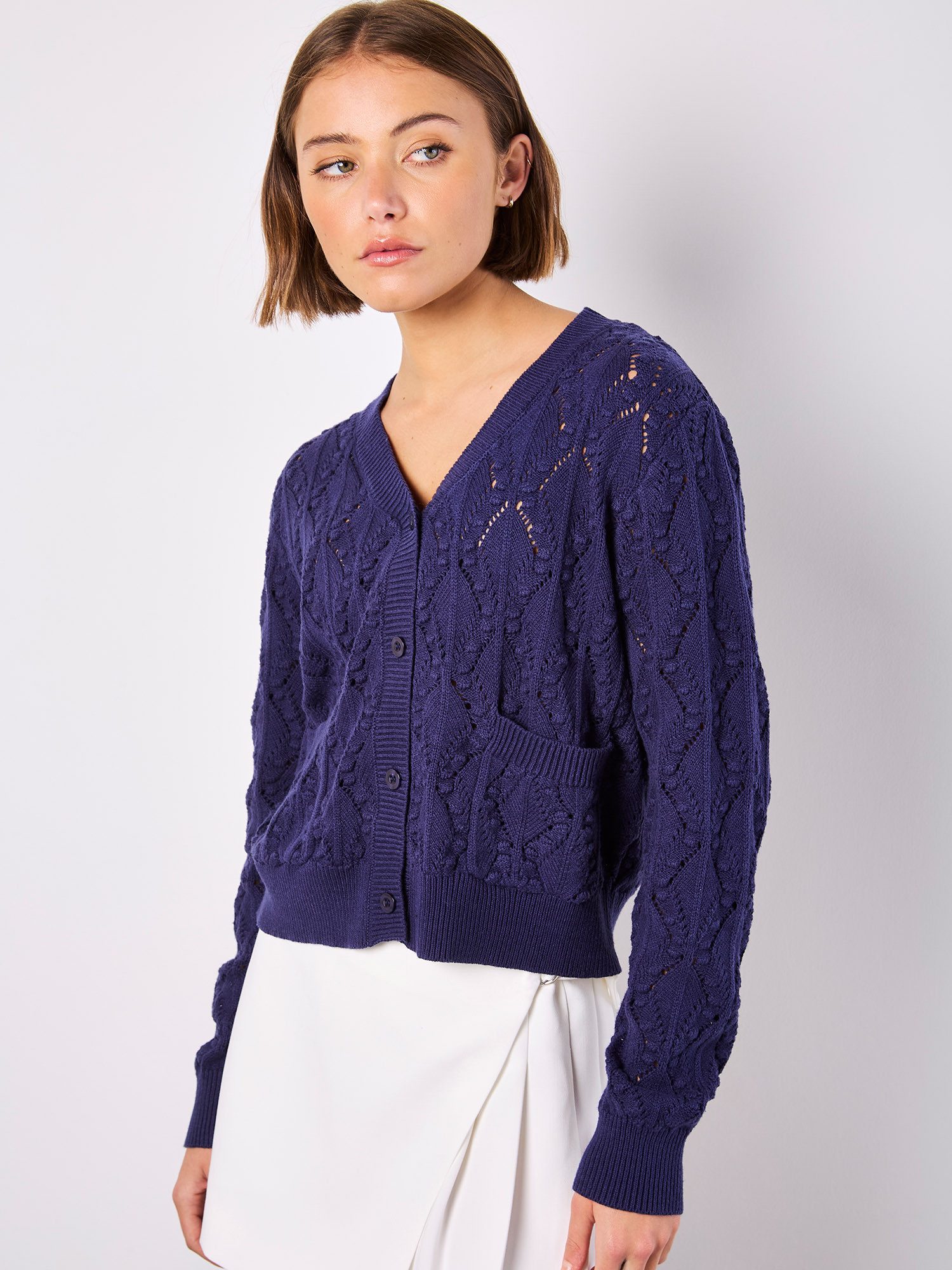 Apricot Cardigan Pointelle-Strickjacke, in Lochstrick günstig online kaufen