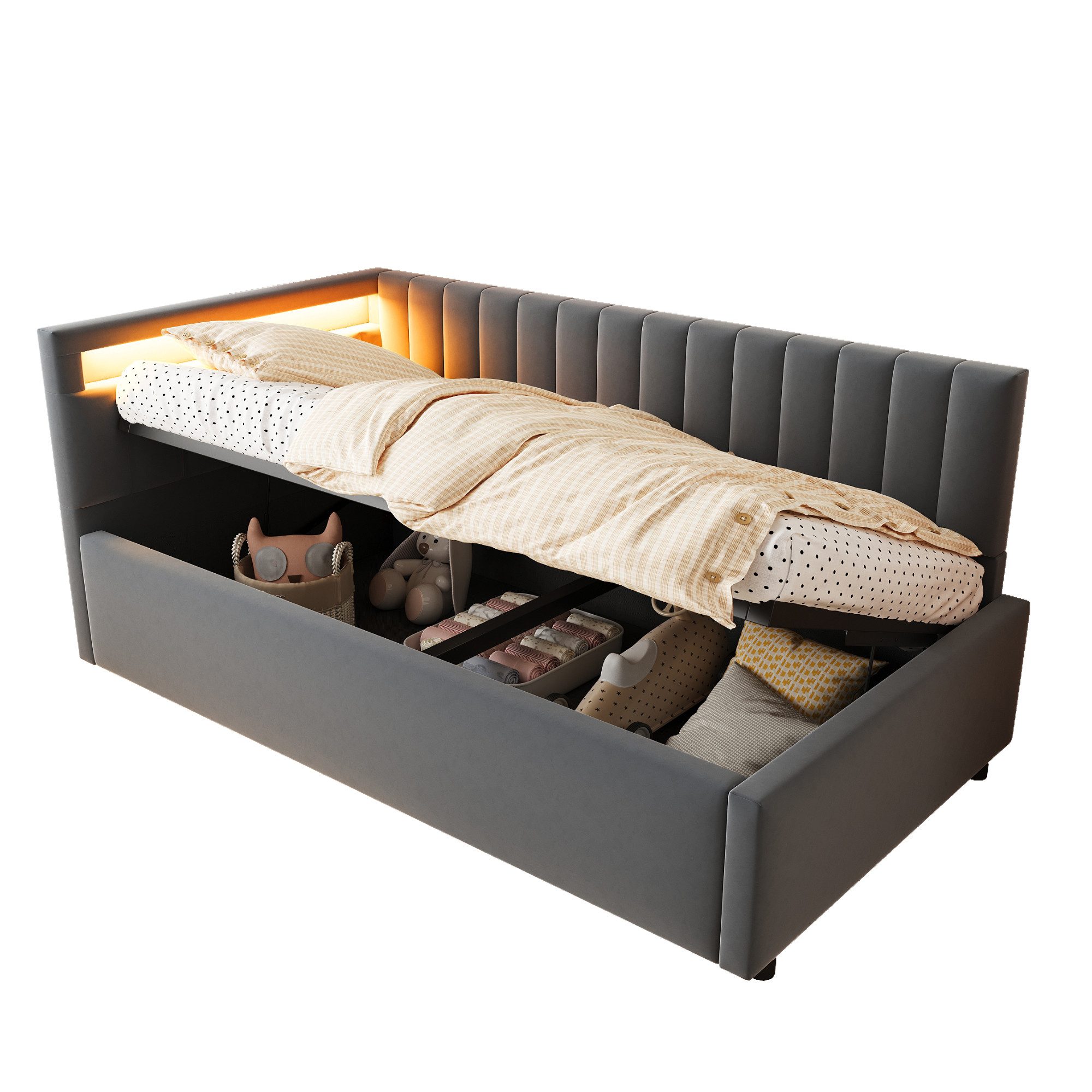 OKWISH Schlafsofa Polsterbett Stauraumbett, Kinderbett mit günstig online kaufen