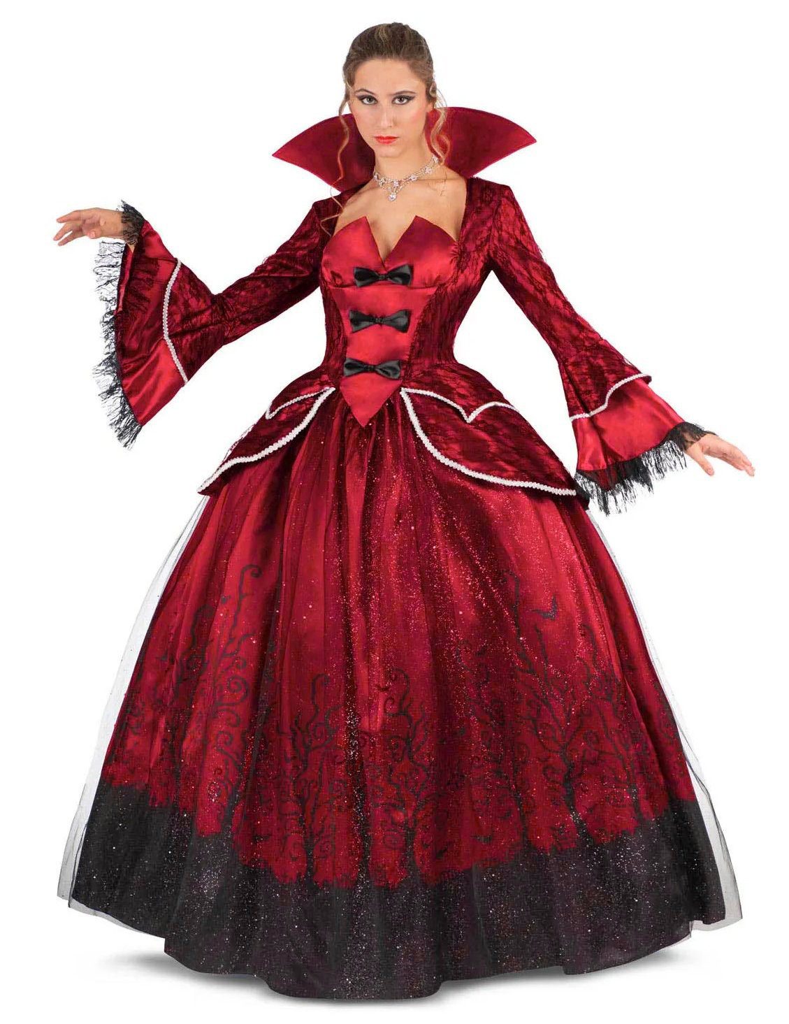 Viving Costumes Vampir-Kostüm Luxus Vampirkönigin Kostüm für Damen rot
