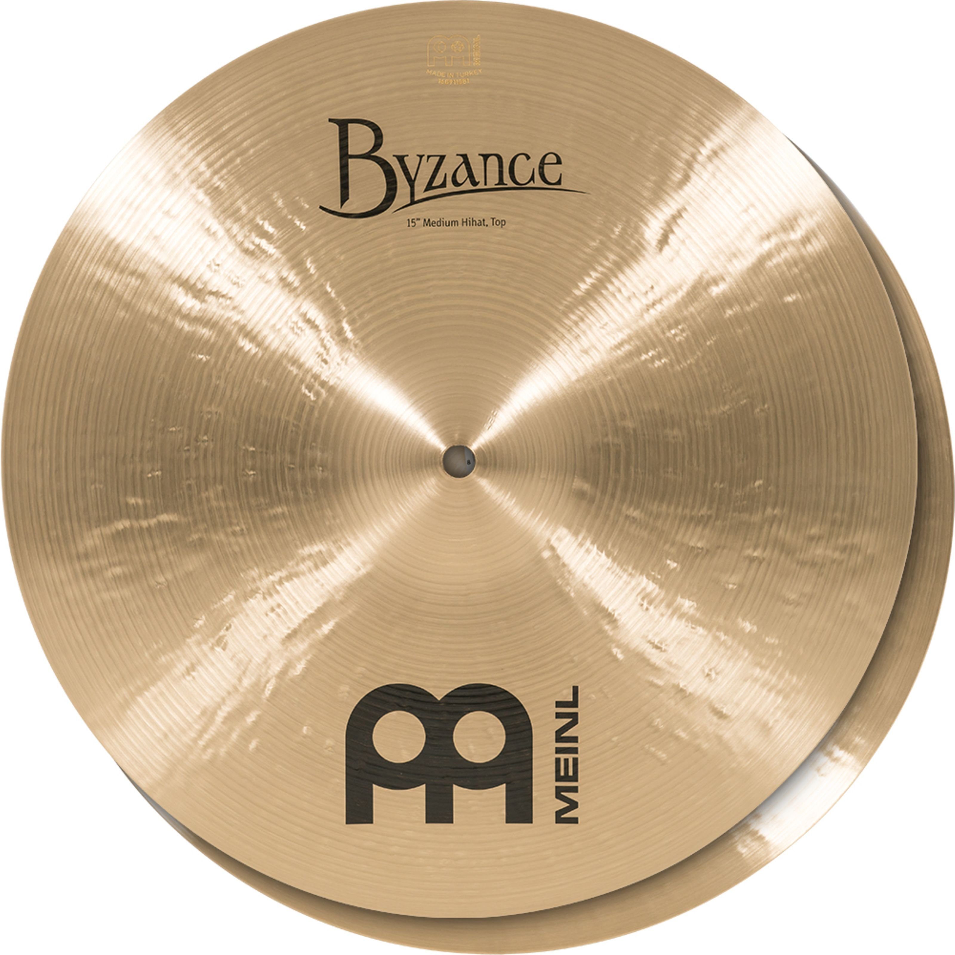 Meinl Percussion Becken, Cymbals, Hi Hats, B15MH Byzance Medium HiHat 15" Traditional Finish - HiHat