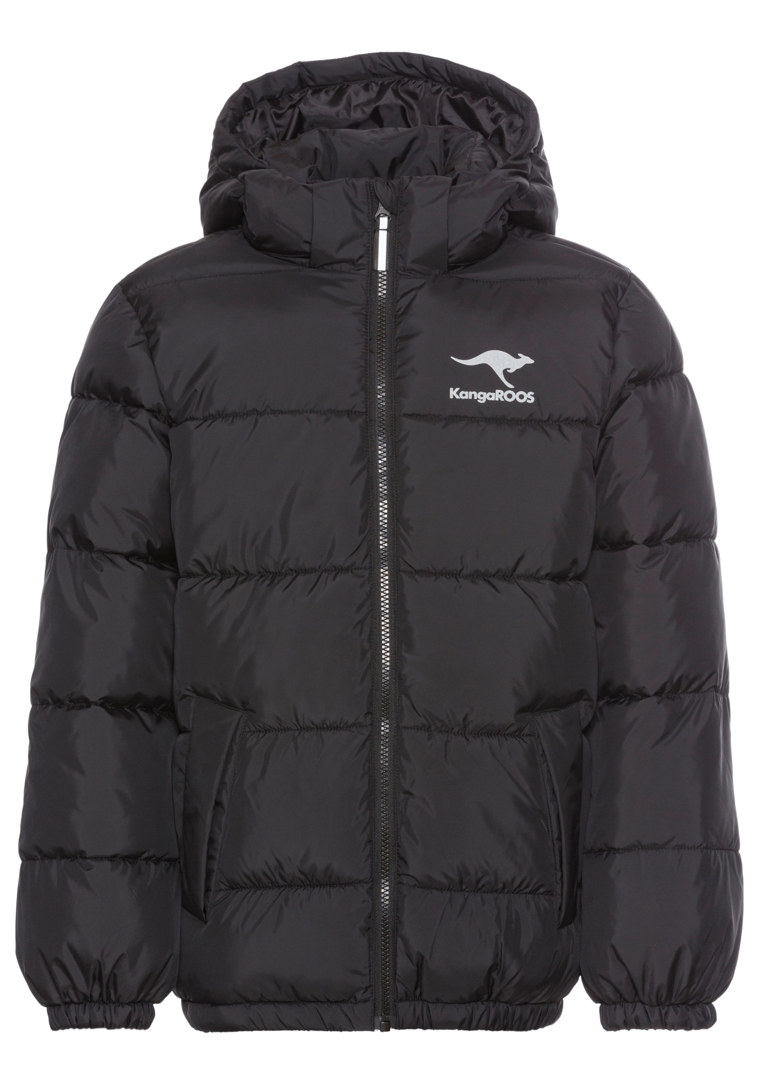 KangaROOS Winterjacke, Outdoor Steppjacke mit reflektierendem Logo-Print