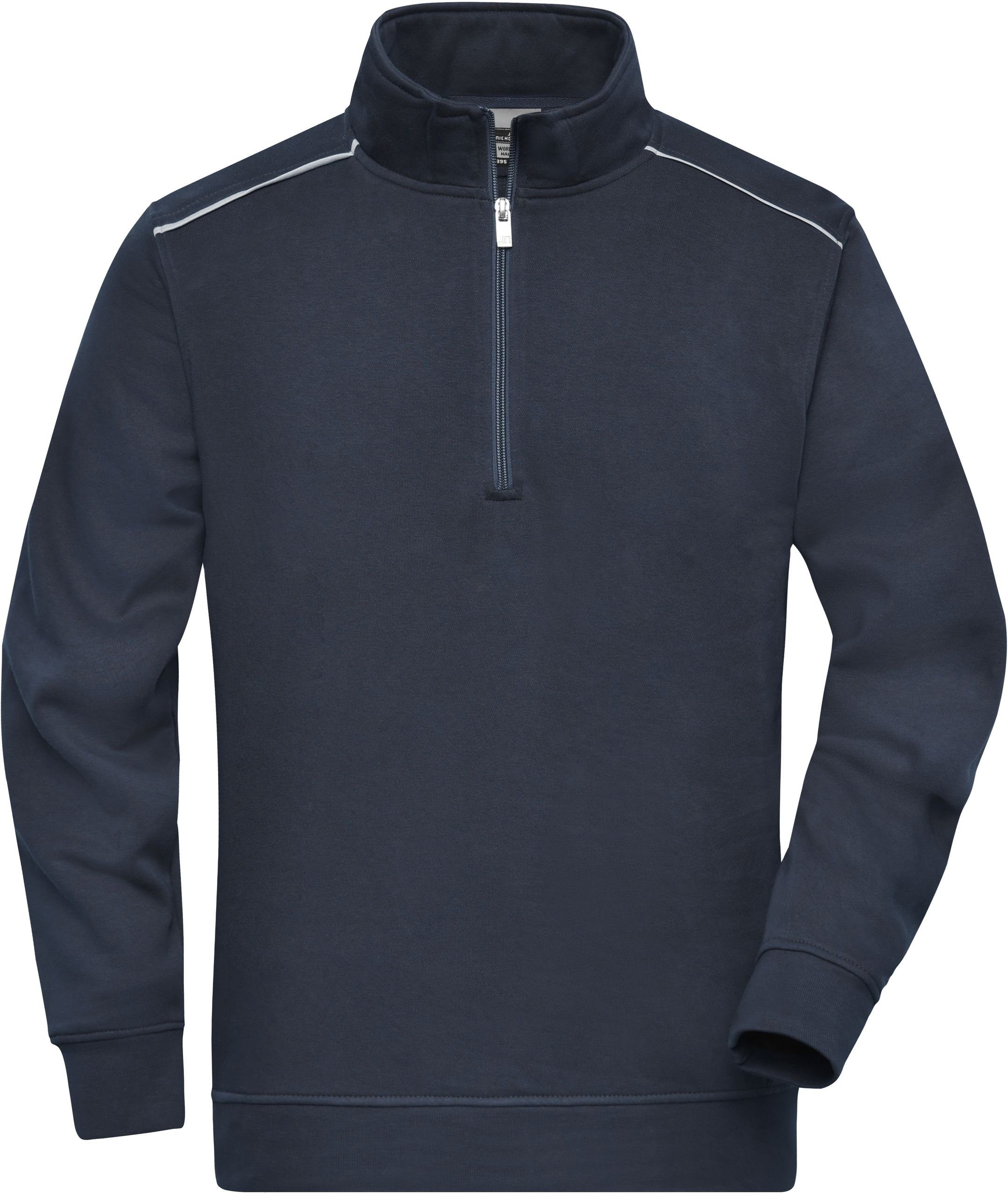 James & Nicholson Hoodie Workwear Halfzip Sweatshirt auch in großen Größen FaS50895 Navy