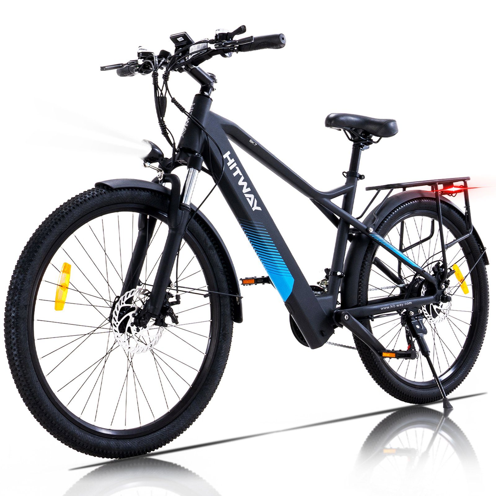 HITWAY E-Bike »E-Bike Elektrofahrrad 26 Zoll Pedelec E-Citybike mit 36V  11.2Ah«, 35-90km Pedalassistenzmodus Shimano 21 Gängen