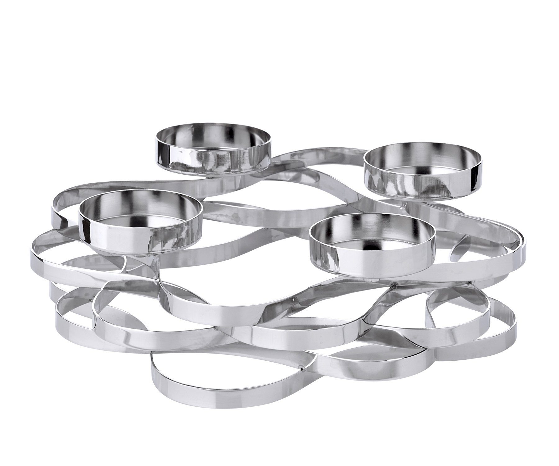 EDZARD Adventskranz Alita, Silber-Optik, glänzend, vernickelt, Ø 25 cm