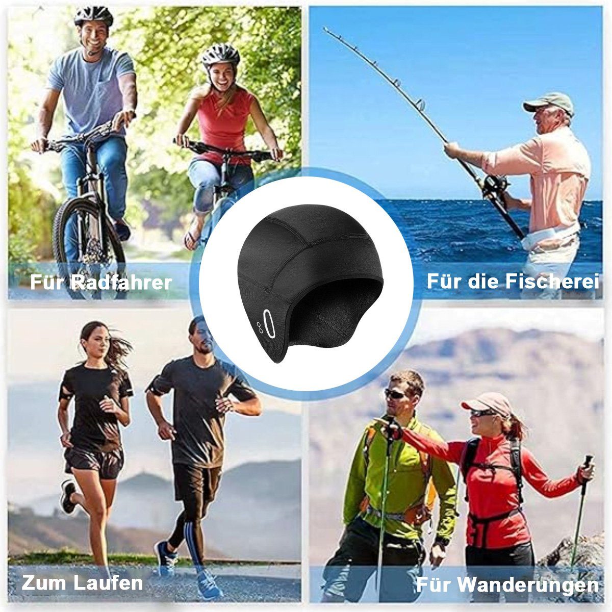 Jormftte Sturmhaube mütze,für Mütze,Warm Radfahren Winddichte Schwarz Outdoor-Sportmütze Fahrrad