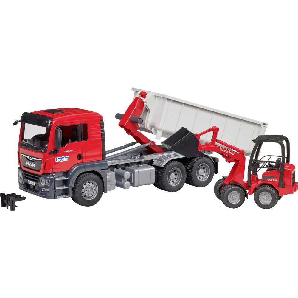 Bruder® Spielzeug-Auto bruder LKW Modell MAN TGS mit Abrollcontainer + Schä günstig online kaufen