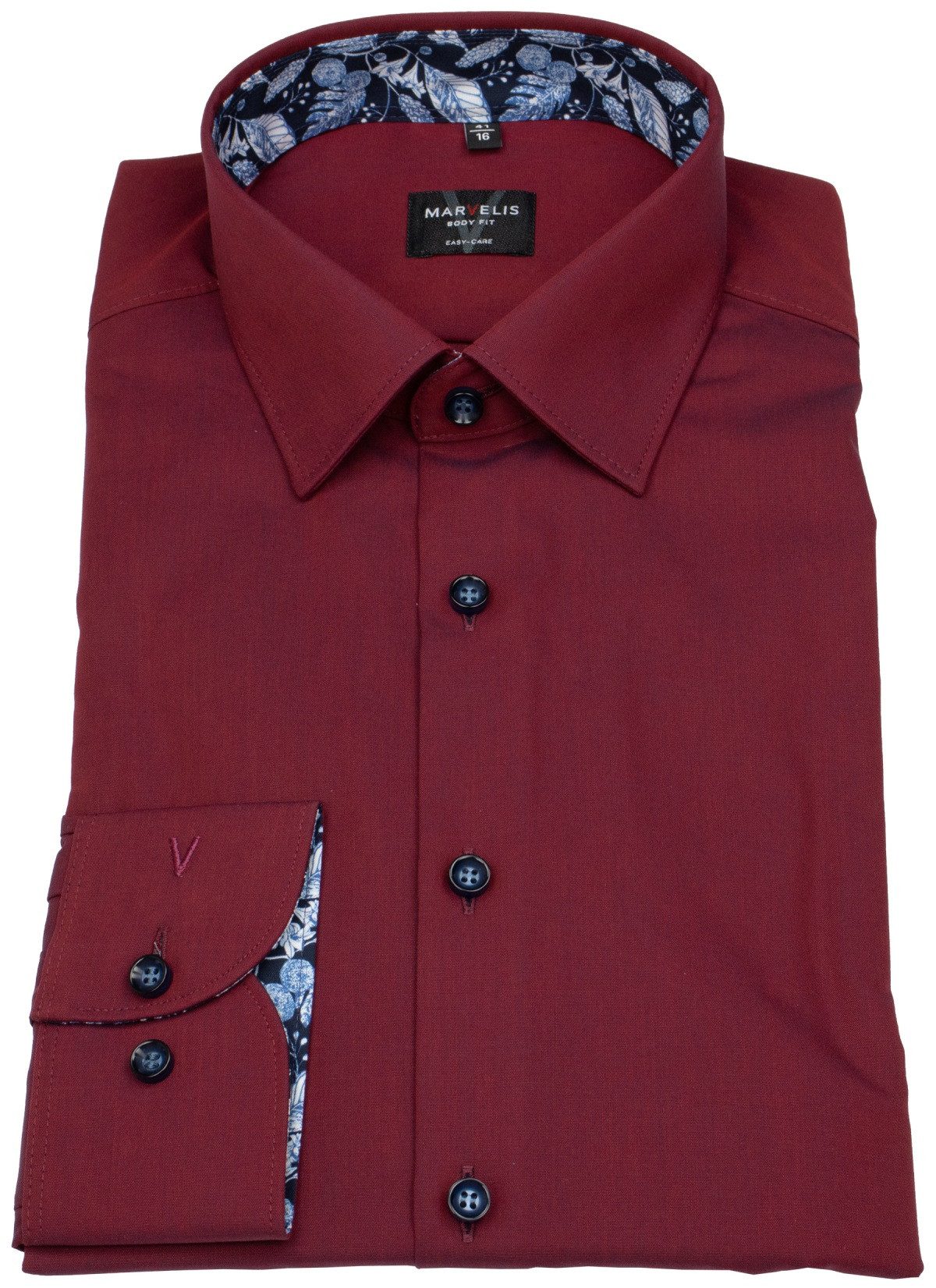 MARVELIS Businesshemd Body Fit stark tailliert Kentkragen günstig online kaufen