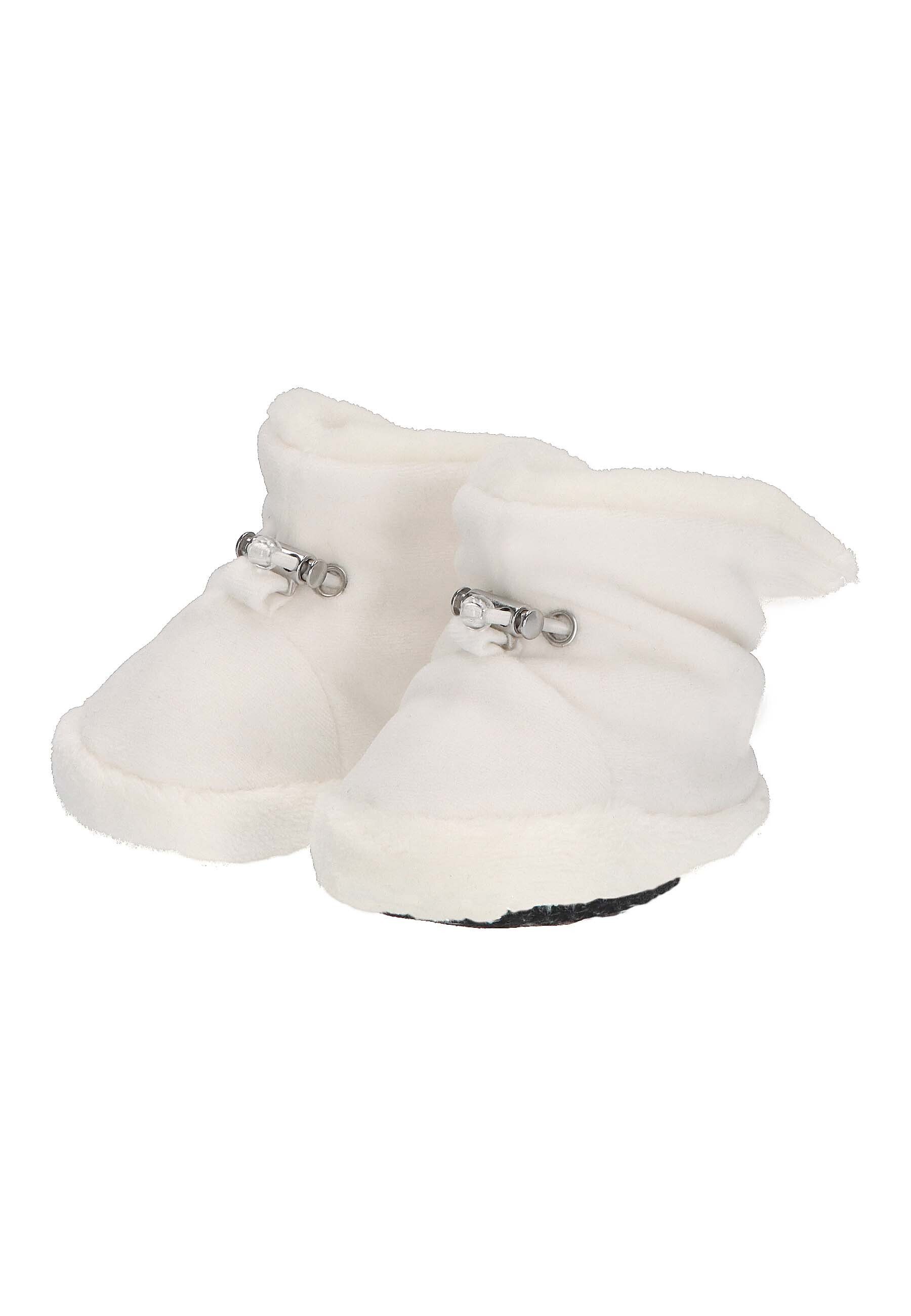 Microfleece Baby - Sterntaler® mitrutschfester - Ballerinas Kordelstopper, Stoffschuhe - Elastikware Krabbelschuhe Schuhe Baby Flexible Baby-Schuh aus Baby-Schuh und Baby-Schuh Teddyflausch - Winter Outdoorschuh Bequeme Mädchen, weiß Sohle und uniBaby-Schuh Schuhe gefüttertmit Schuhe, (1-tlg)