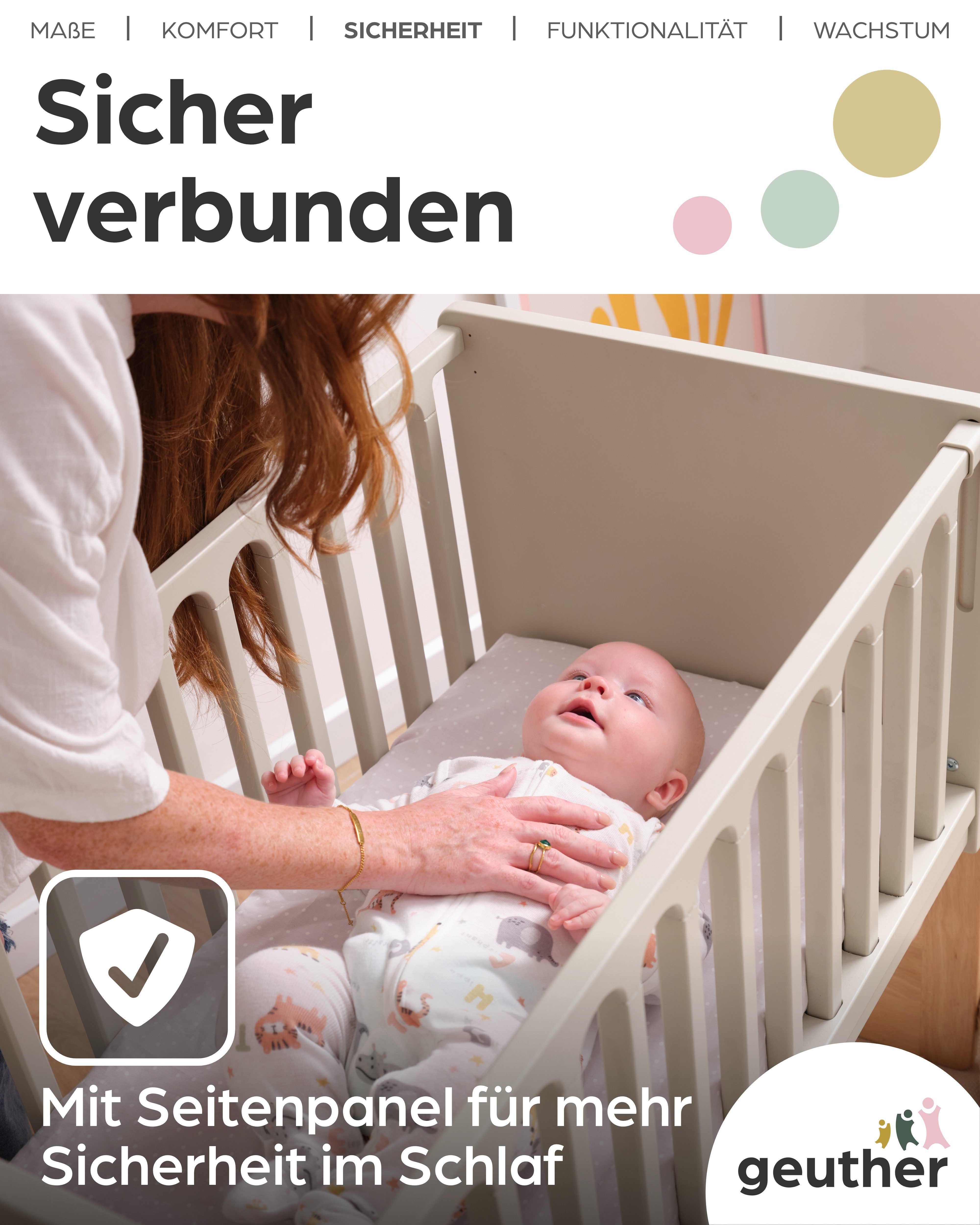 Geuther Beistellbett HATO inkl. Matratze Babybett in Natur