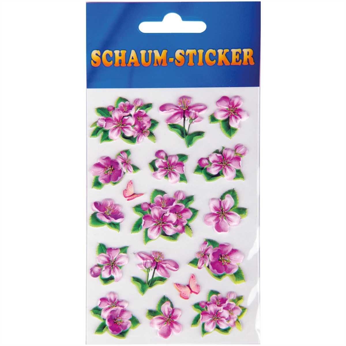 Bestlivings Sticker, (1-tlg), Sammelsticker, Blumensticker,  Geschenkaufkleber, Schaum Sticker, versch. Blumendesigns, Größe: 16 x 8,0cm
