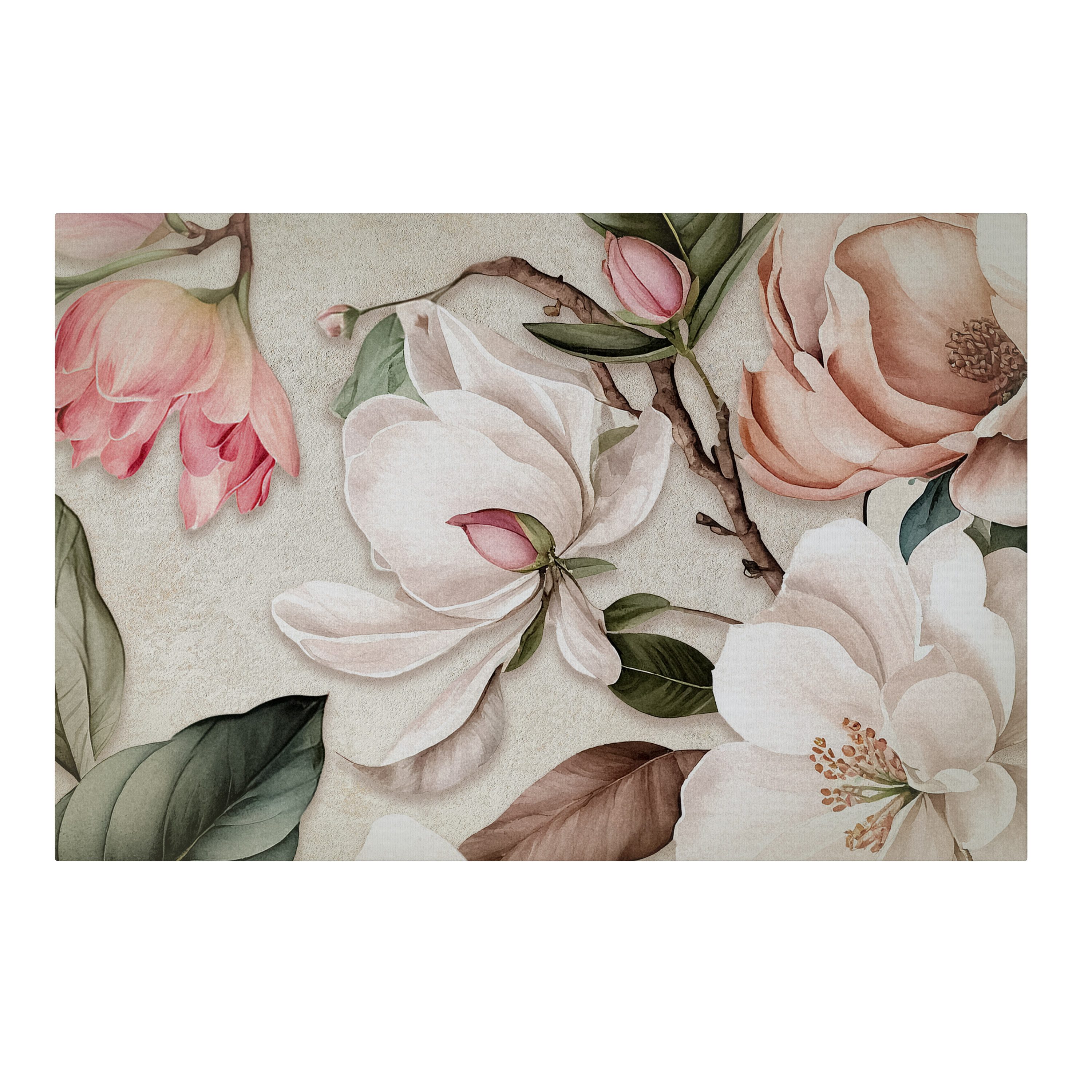 SPACEREBELS Leinwandbild FLORAL GRACE, Blumen & Pflanzen (1 St), 3 cm Keilrahmen, Baumwollleinwand