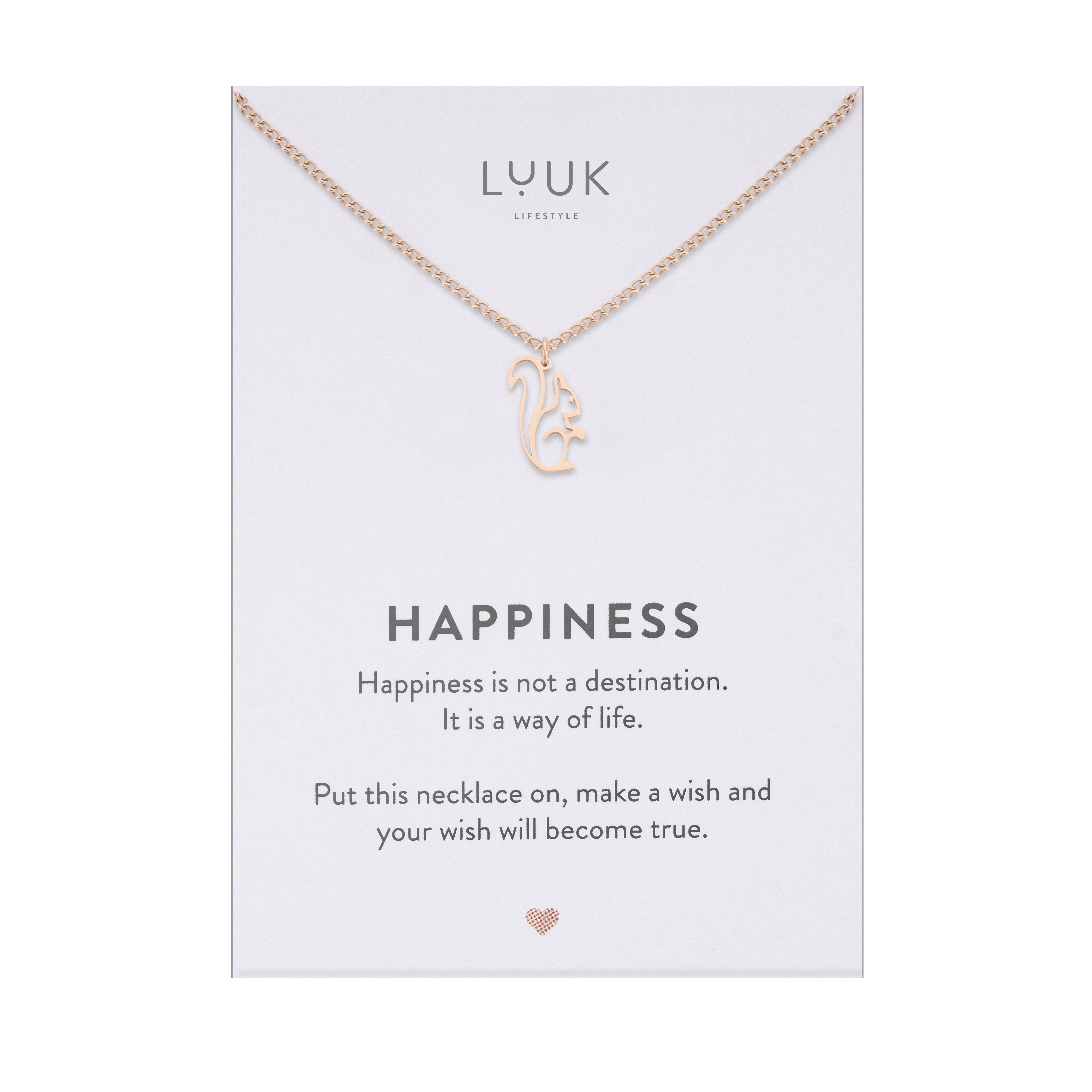 LUUK LIFESTYLE Kette mit Anhänger Eichhörnchen, Tier Halskette aus Edelstahl