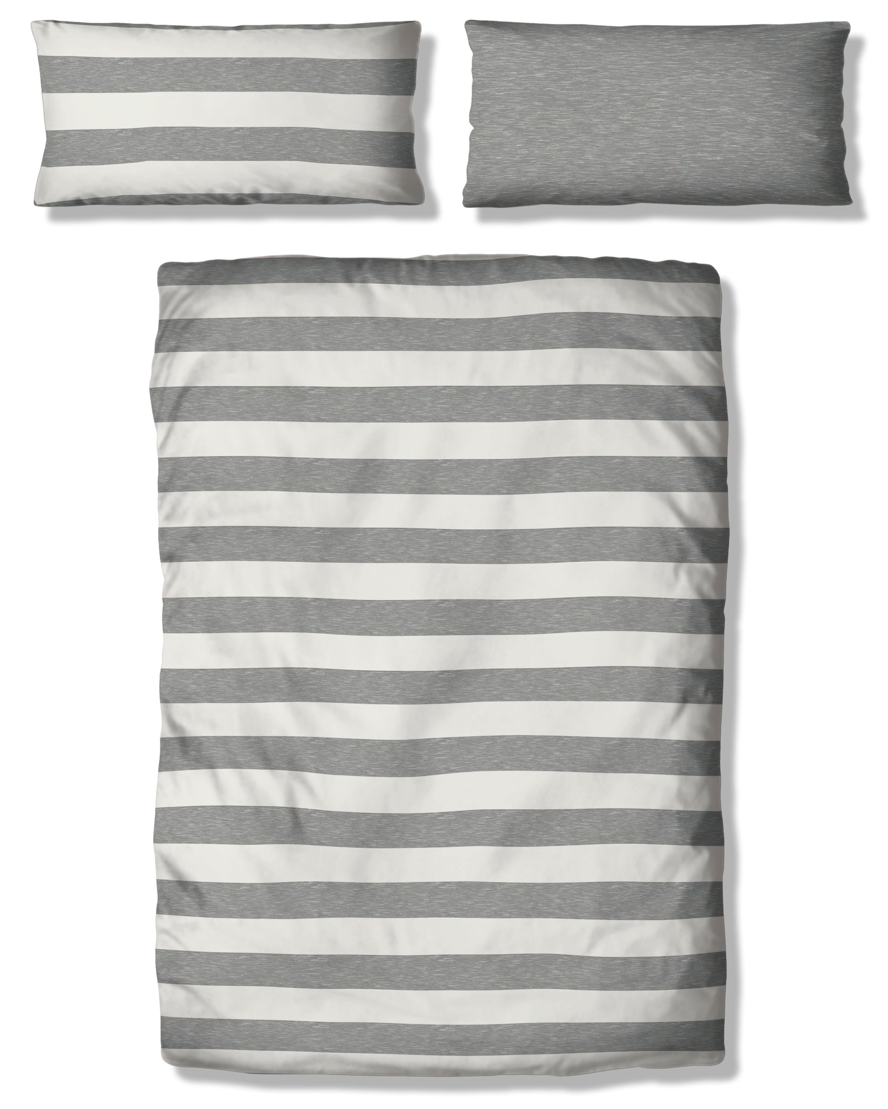 OTTO products Wendebettwäsche Big Stripe, Renforcé (Bio-Baumwolle), 2 teilig, 100% Bio-Baumwolle GOTS zertifiziert, Streifen-Design in Melange-Optik. Reduzierter Preis € 22,88. Unverbindliche Preisempfehlung € 52,99