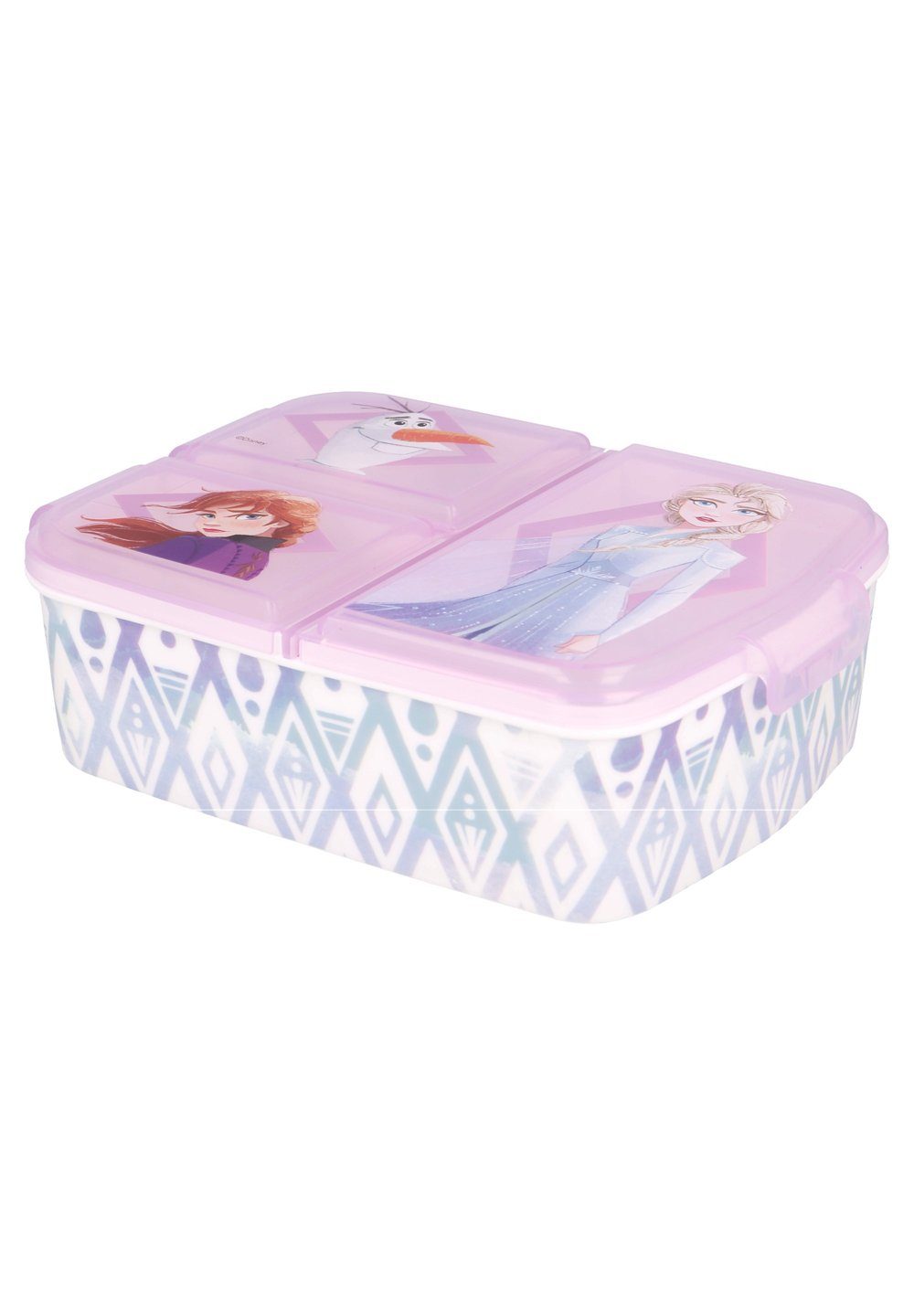 BPA-frei Vesperdose mit 3 Anna Fächern, Eiskönigin Brotdose Lunchbox Disney & Elsa, Frozen