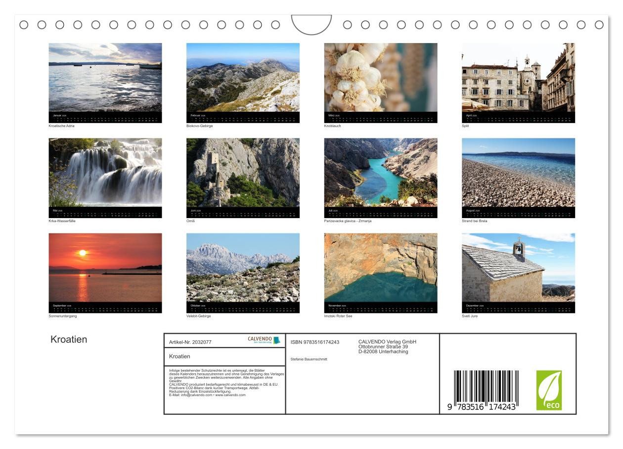 Thumbnail - CALVENDO Wandkalender Kroatien (Wandkalender 2026 DIN A4 quer), CALVENDO Monatskalender