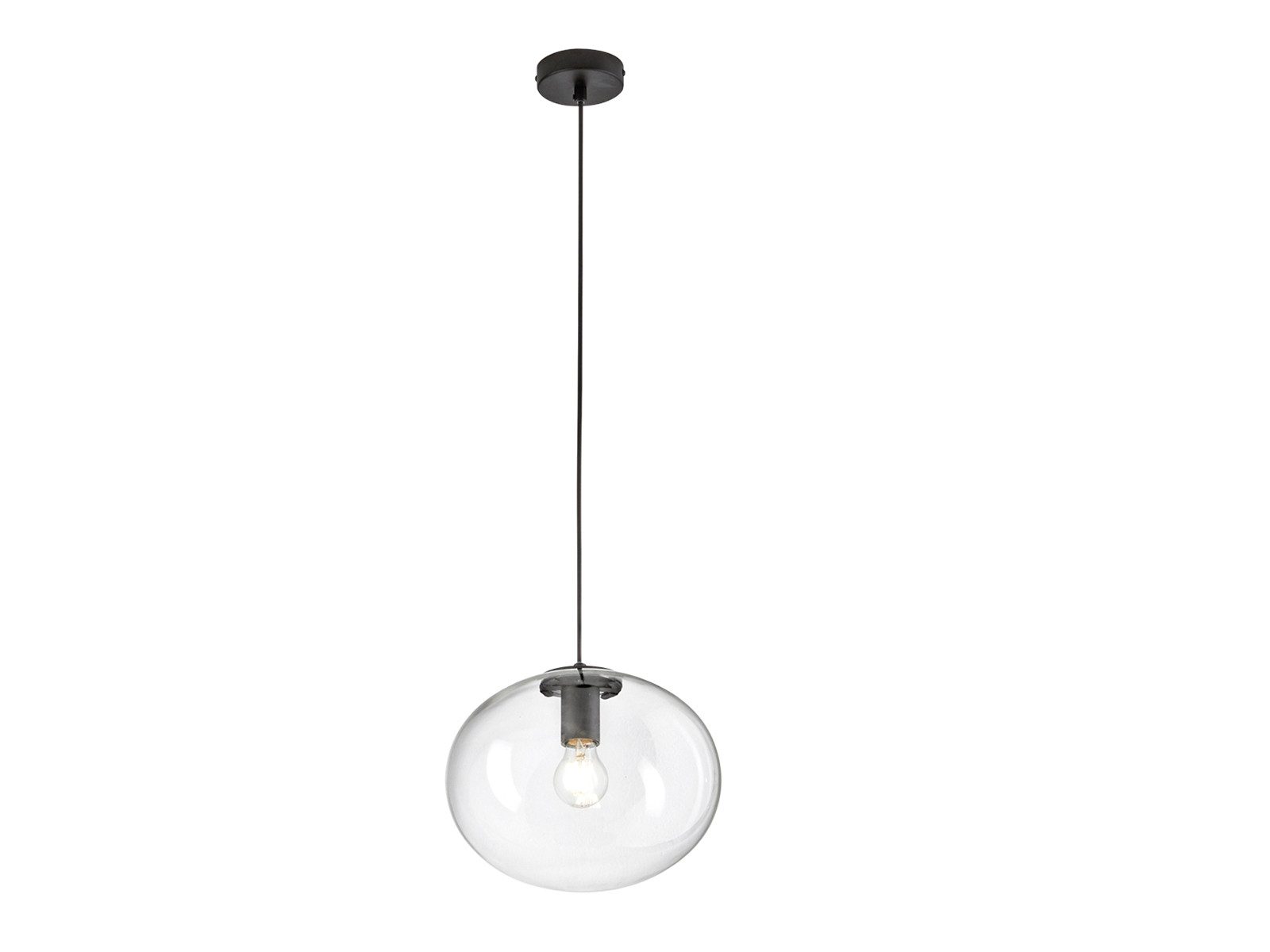 Luce Ambiente Design LED Pendelleuchte mit Glas-Kugel Lampenschirm Ø 30cm, Leuchtmittel dimmbar, LED wechselbar, Warmweiß, Hängelampe einflammig, Retro Kugel-Lampe Esszimmerlampe hängend