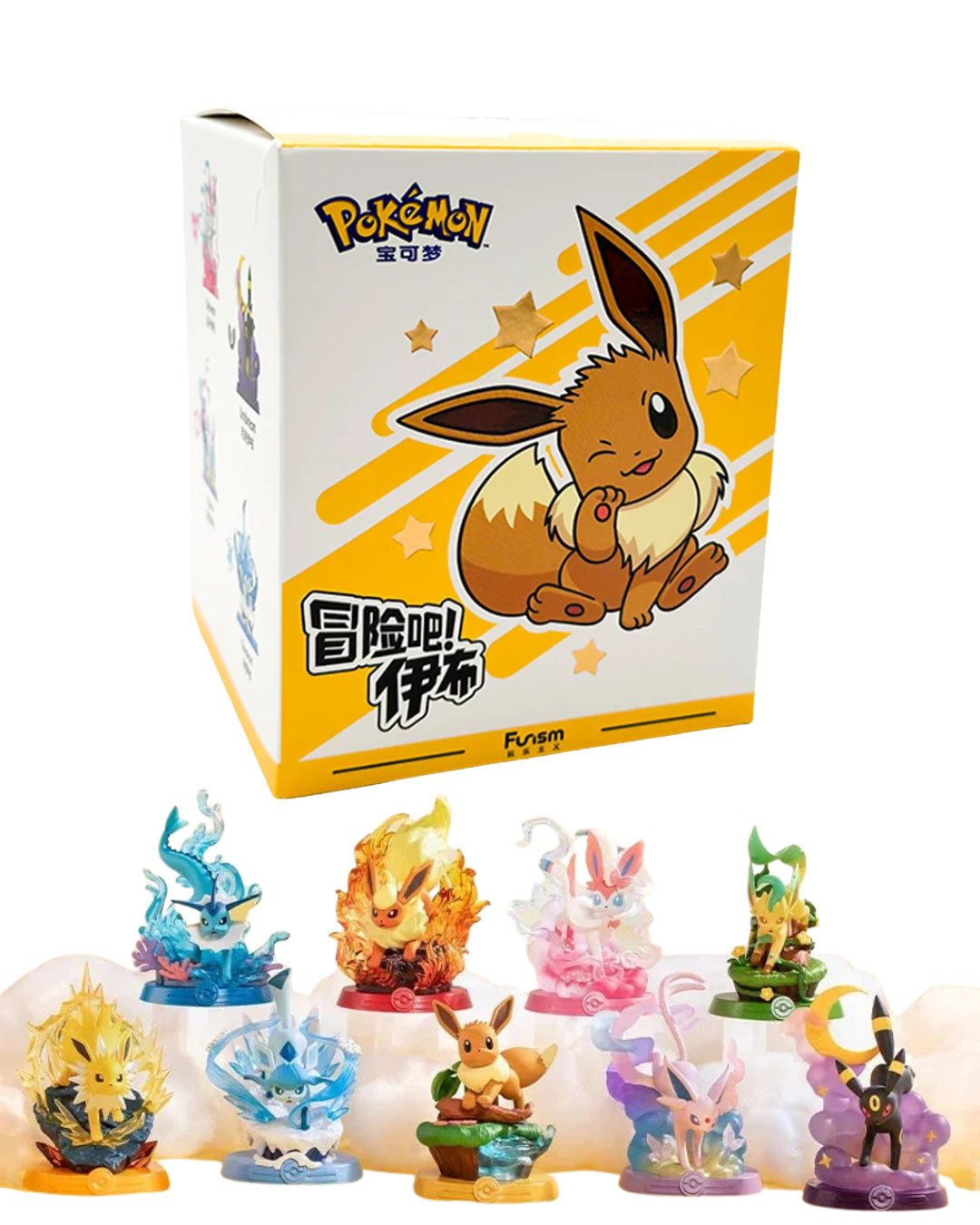Funism Sammelfigur Pokemon Blind Box Eeveelutions Evoli Figuren 1 von 9, inkl. Karte passend zu Figur