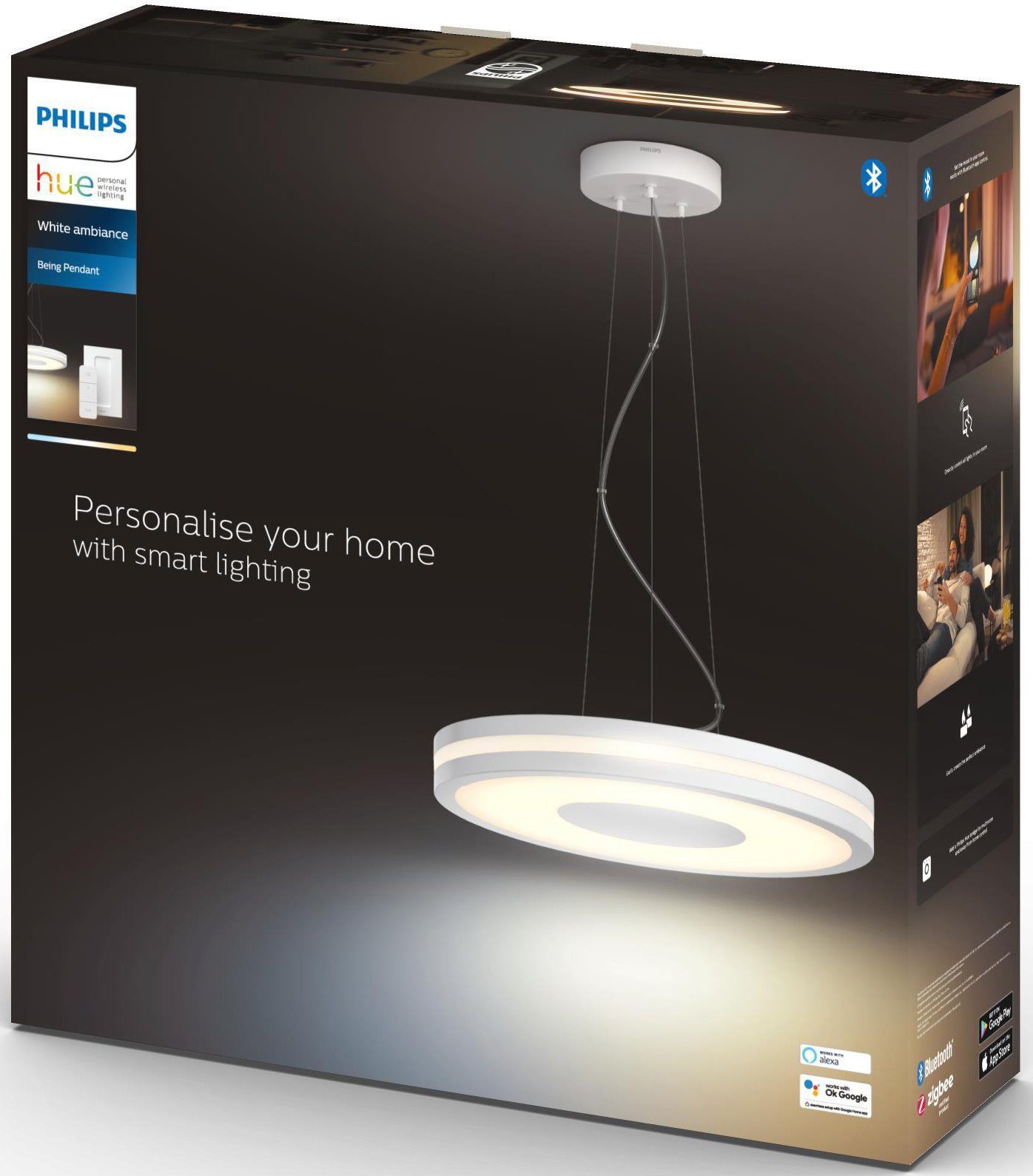 Philips Hue LED Pendelleuchte Dimmfunktion, integriert, Warmweiß fest Being, LED