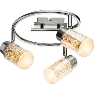 Globo LED Deckenleuchte, Leuchtmittel inklusive, Warmweiß, LED Rondell Decken Lampe 3D-Effekt Glas Strahler beweglich