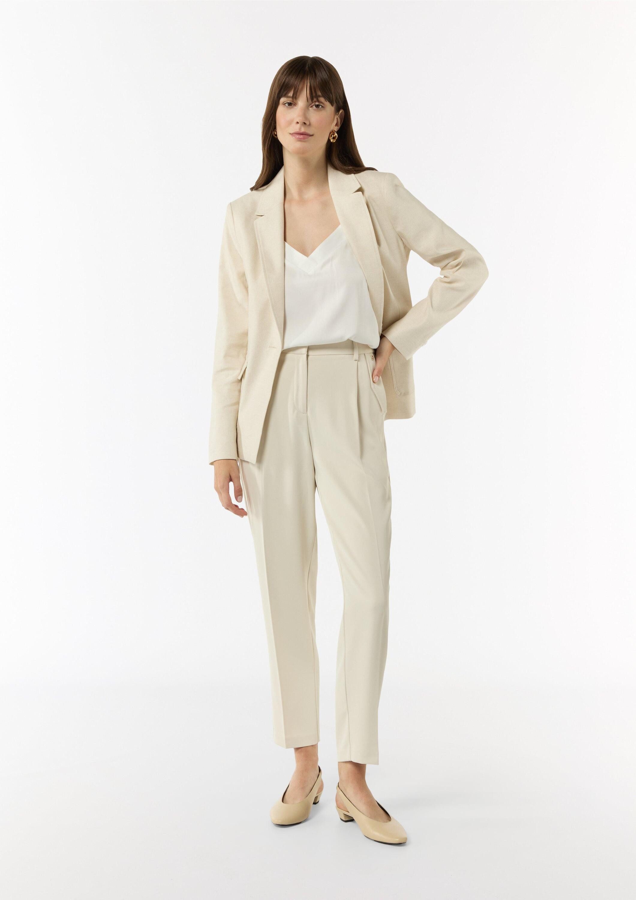 comma Chinos Hose Bundfaltenhose mit elastischem Bund günstig online kaufen