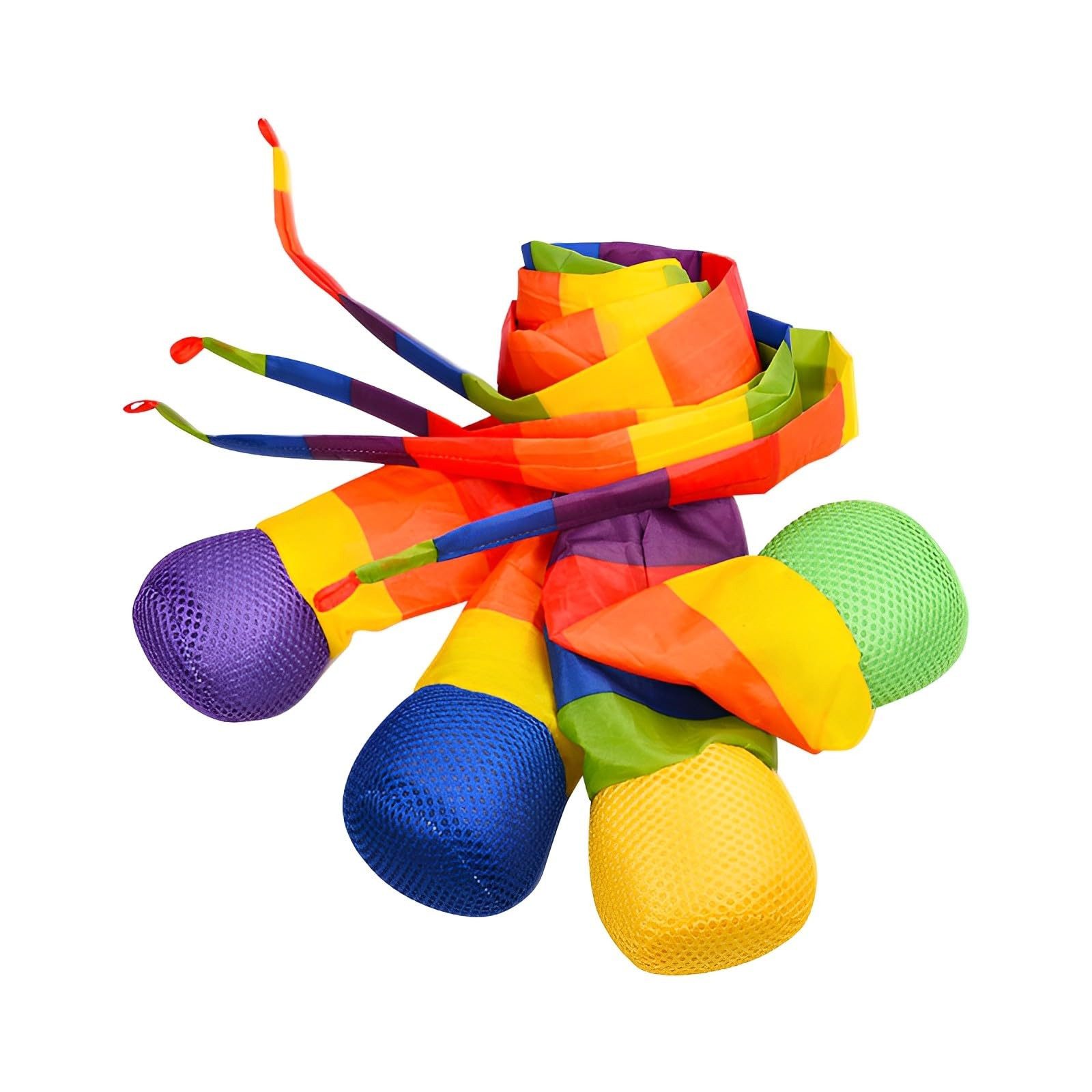 CLTYQ Wurfscheibe Schweif-BallSchweif-Ball Geschicklichkeitsspiel für Kinder, Wurfspiel Ball mit Outdoor Kinder Sport, 4Pcs Schweifball,Kometenball