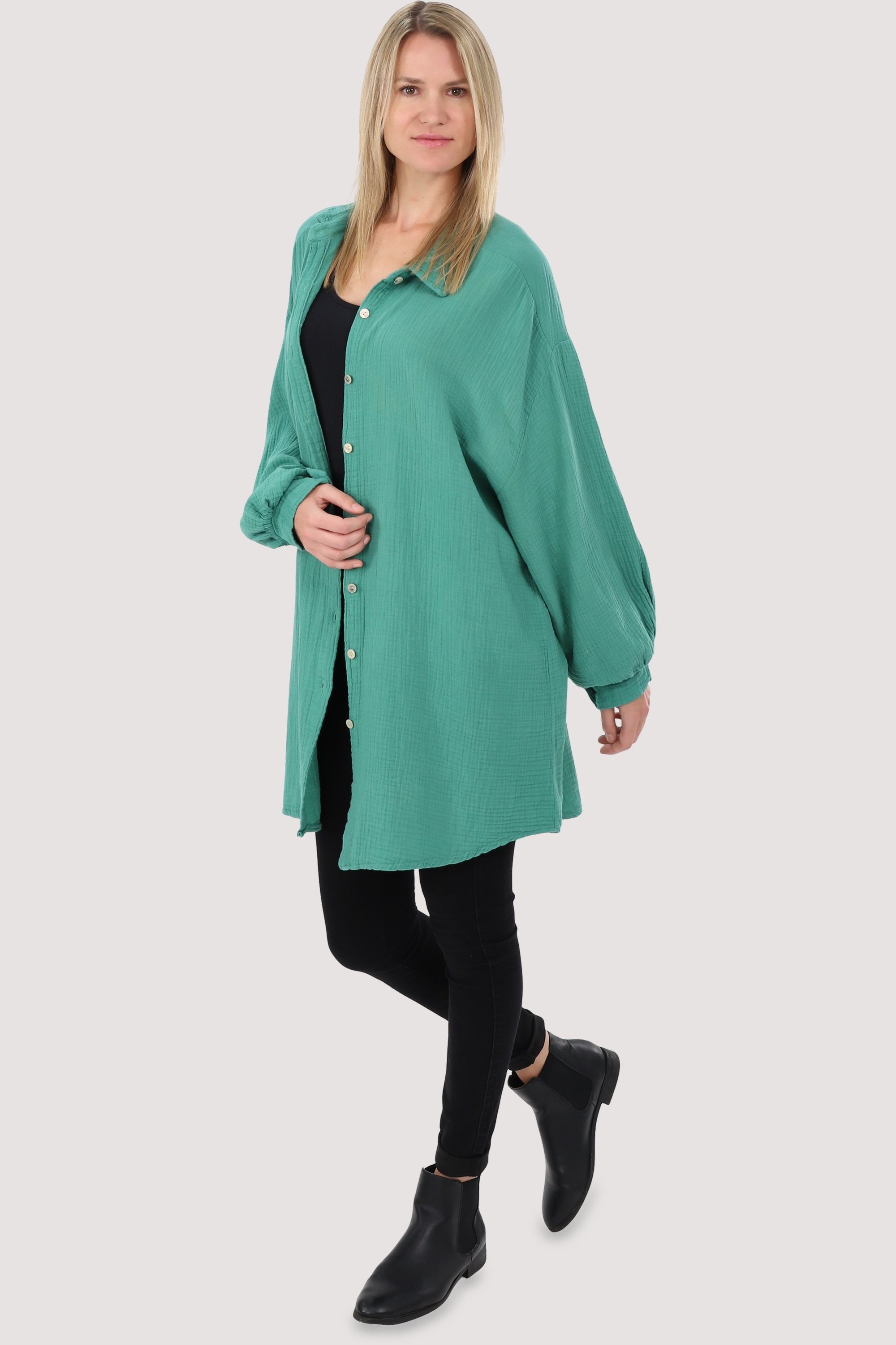 malito more than fashion Hemdbluse 20914 weicher Musselinstoff - Einheitsgröße