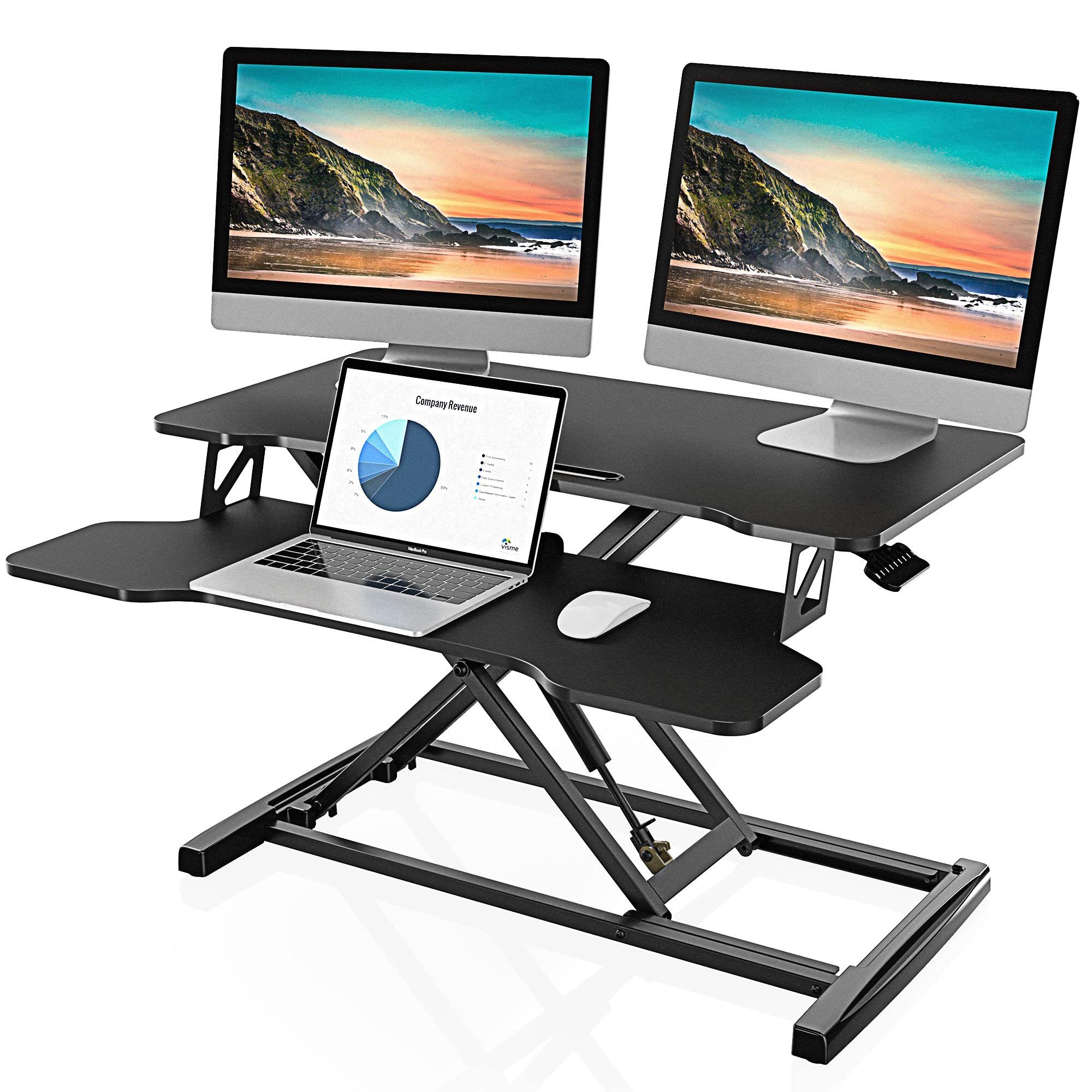 Fenge Schreibtisch »SD308« (Höhenverstellbarer Schreibtischaufsatz  Computertisch Sitz-Steh-Schreibtisch Stehpult), mit Tastaturablage und  Tablet-Halter online kaufen | OTTO
