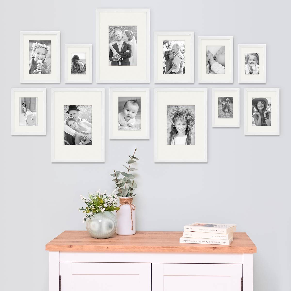 PHOTOLINI Bilderrahmen 12er Set Echtholz 10x15 günstig online kaufen