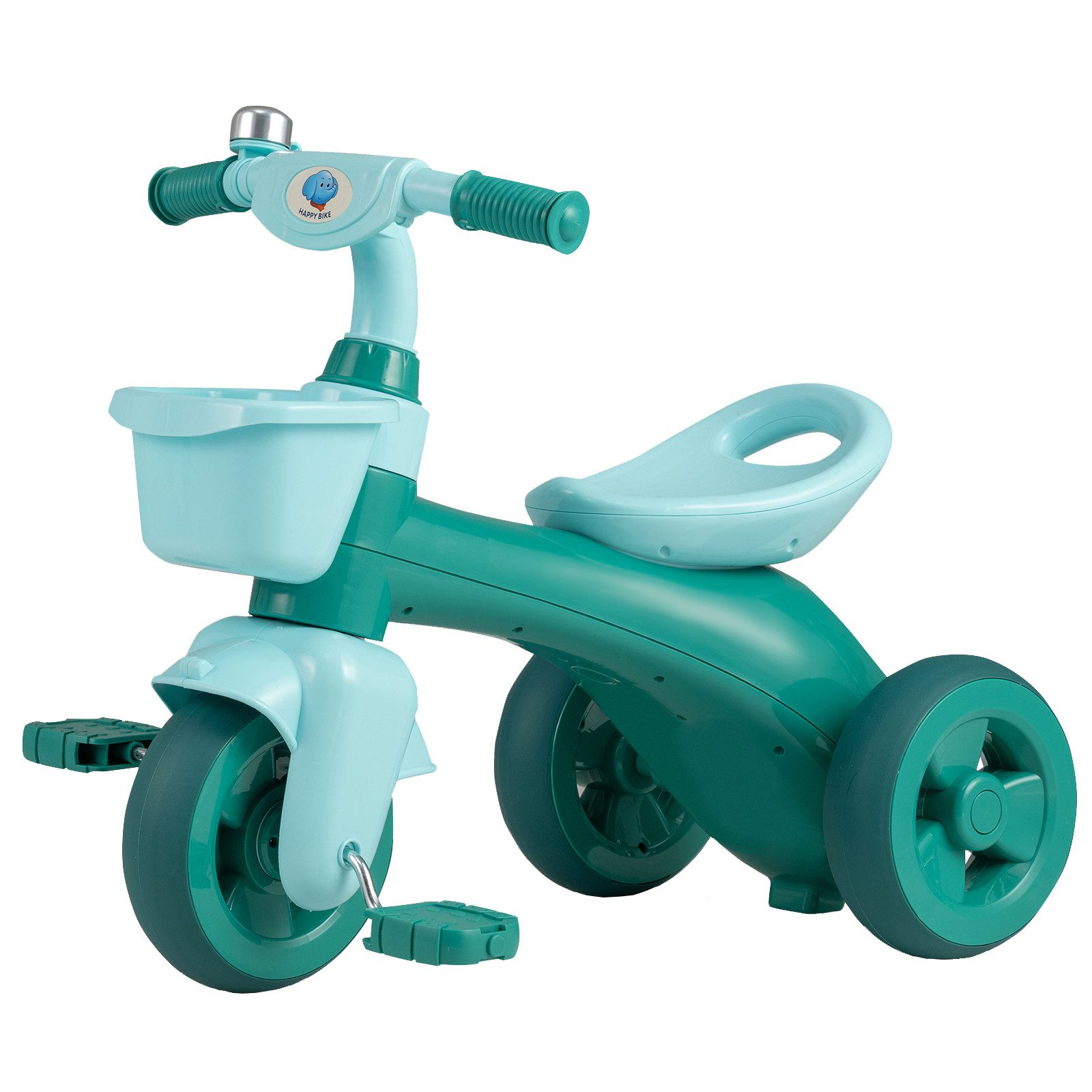 COSTWAY Dreirad, Kinder, Laufrad mit begrenzter Lenkung & Klingel