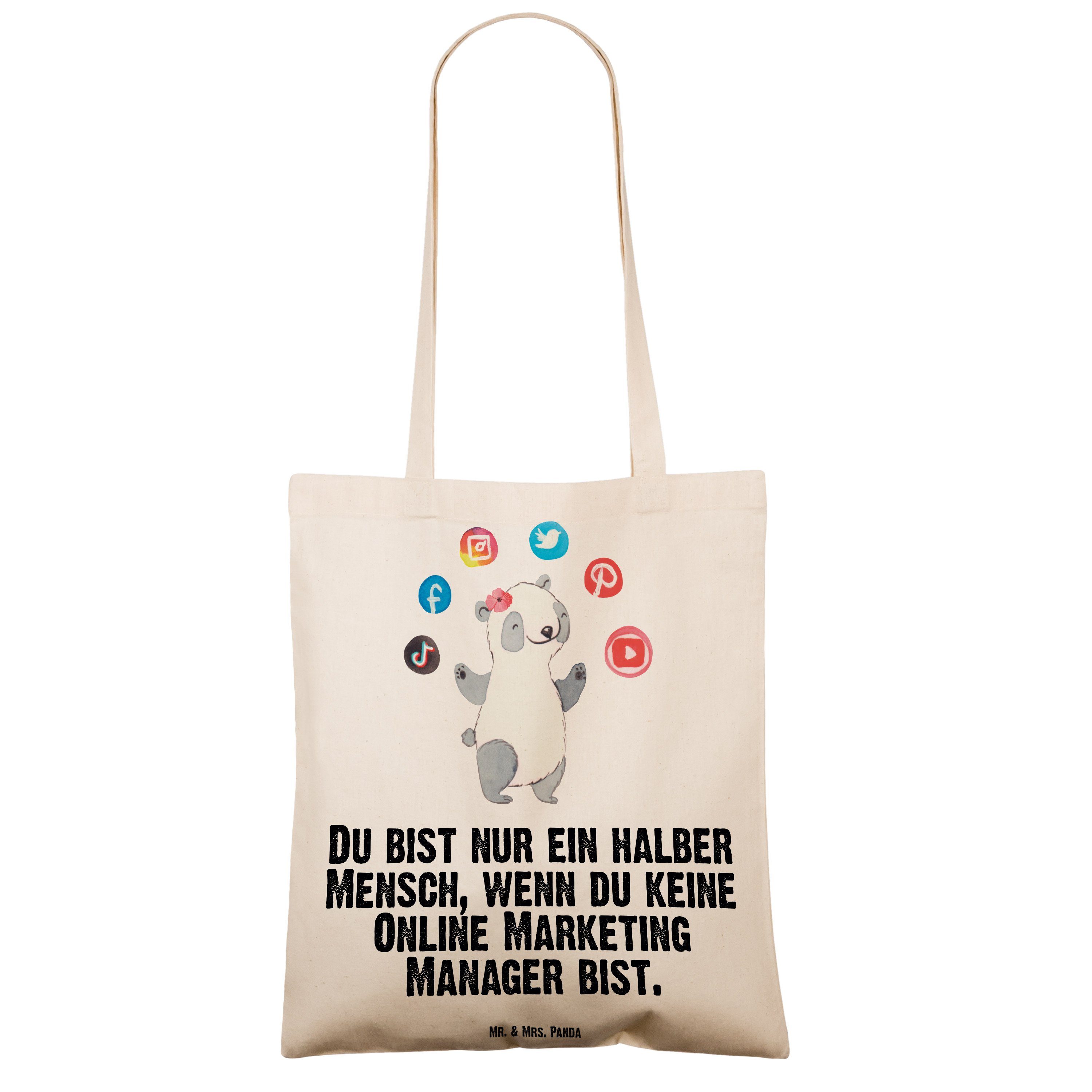 Manager mit Tragetasche Transparent Marketing Jutebeute & Mrs. Panda Herz - Online (1-tlg) - Geschenk, Mr.
