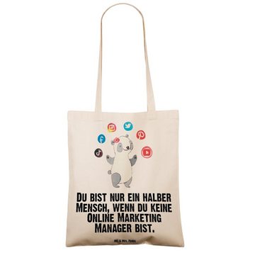 Mr. & Mrs. Panda Tragetasche Online Marketing Manager Herz - Transparent - Geschenk, Jutebeutel, D (1-tlg), Design-Highlight