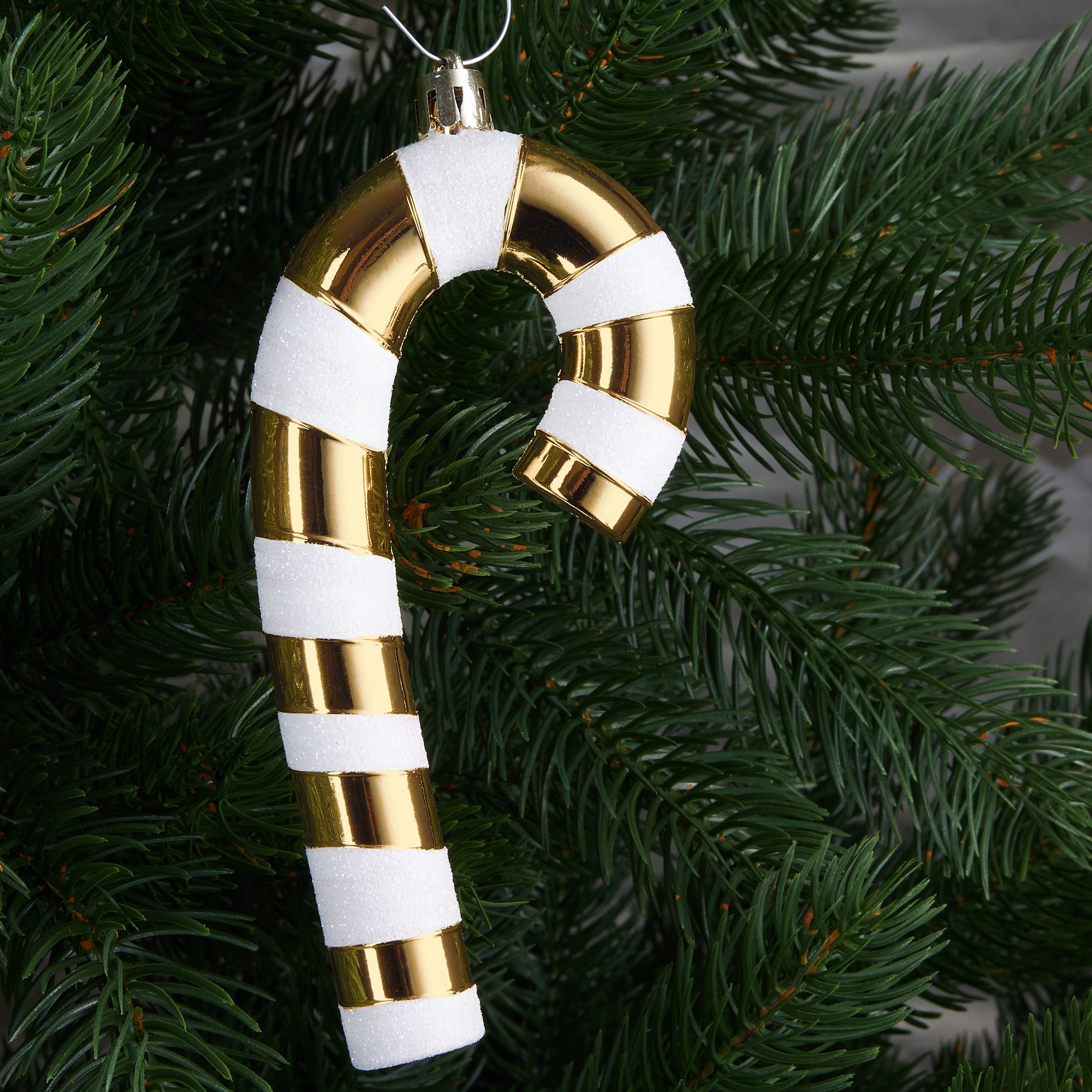 BRUBAKER Christbaumschmuck Baumschmuck Zuckerstangen - 6x Weihnachtsbaumschmuck zum Hängen (6-tlg), 14 cm Glitzer Weihnachtsdeko Anhänger aus bruchsicheren Kuns – Bild 2 von 5