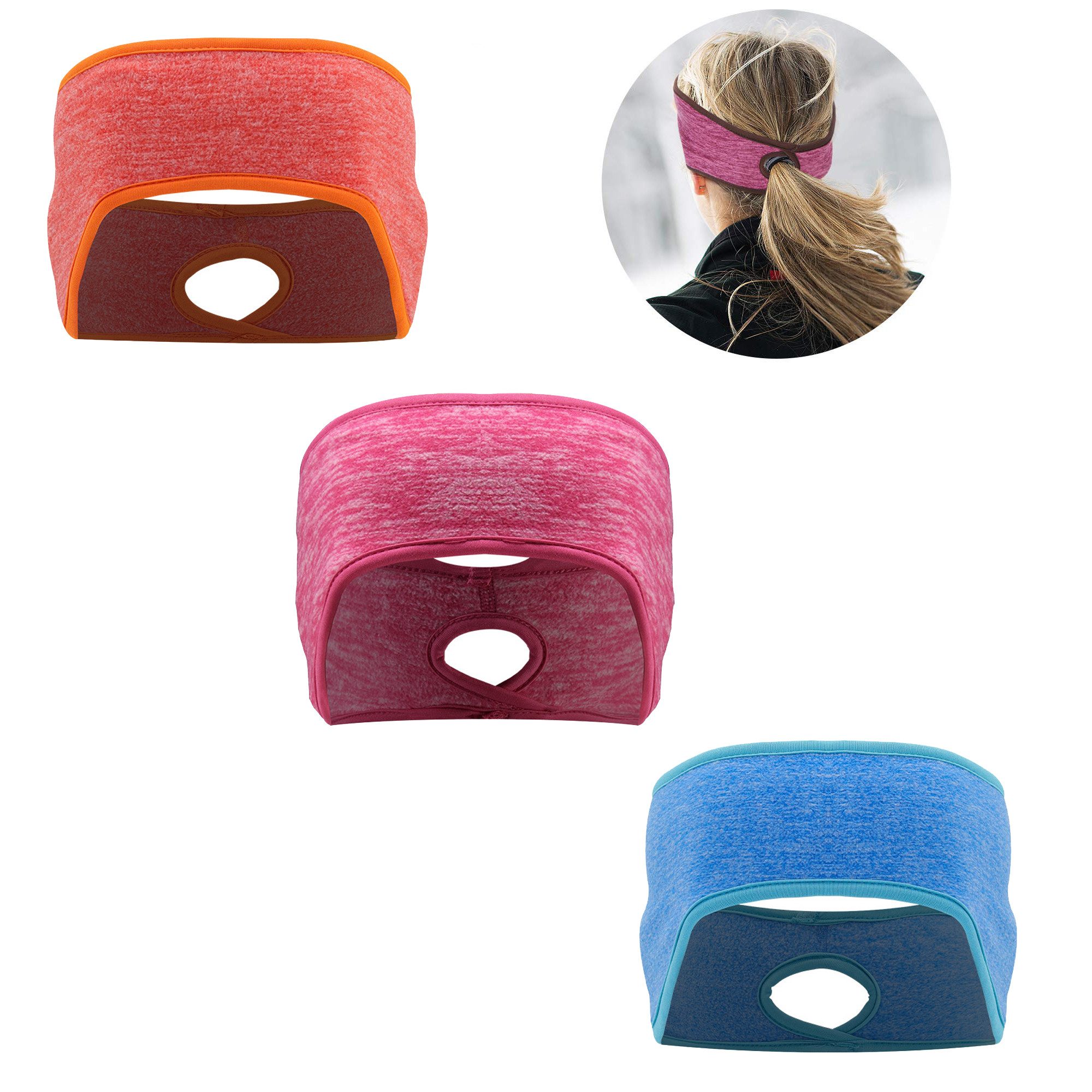 Coonoor Stirnband Fleece Stirnband mit Pferdeschwanzöffnung, günstig online kaufen