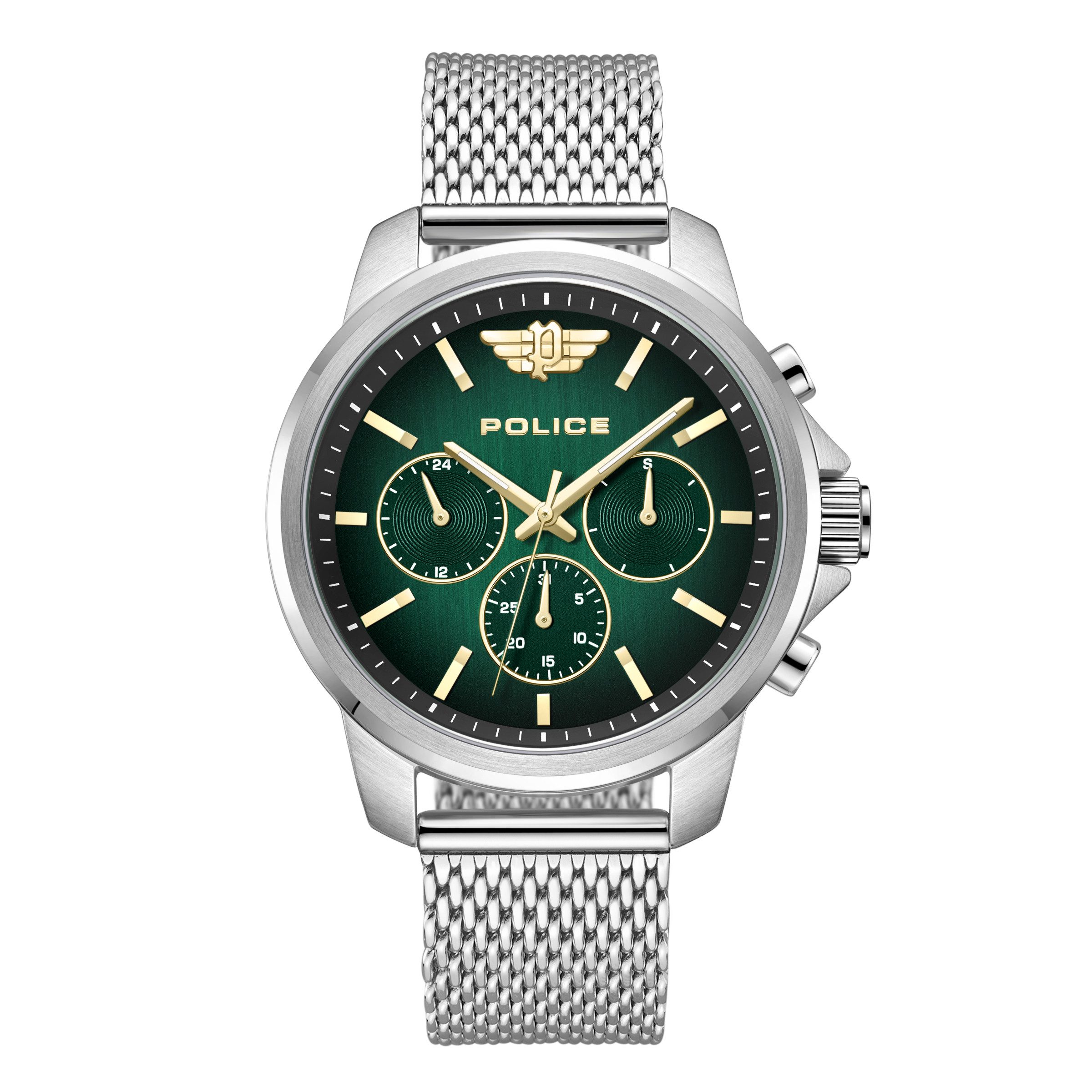 Police Quarzuhr Mensor PEWJK0006303-SET, (Set, 2-tlg., mit Armband), Armbanduhr, Herrenuhr, Edelstahlarmband, Ideal auch als Geschenk