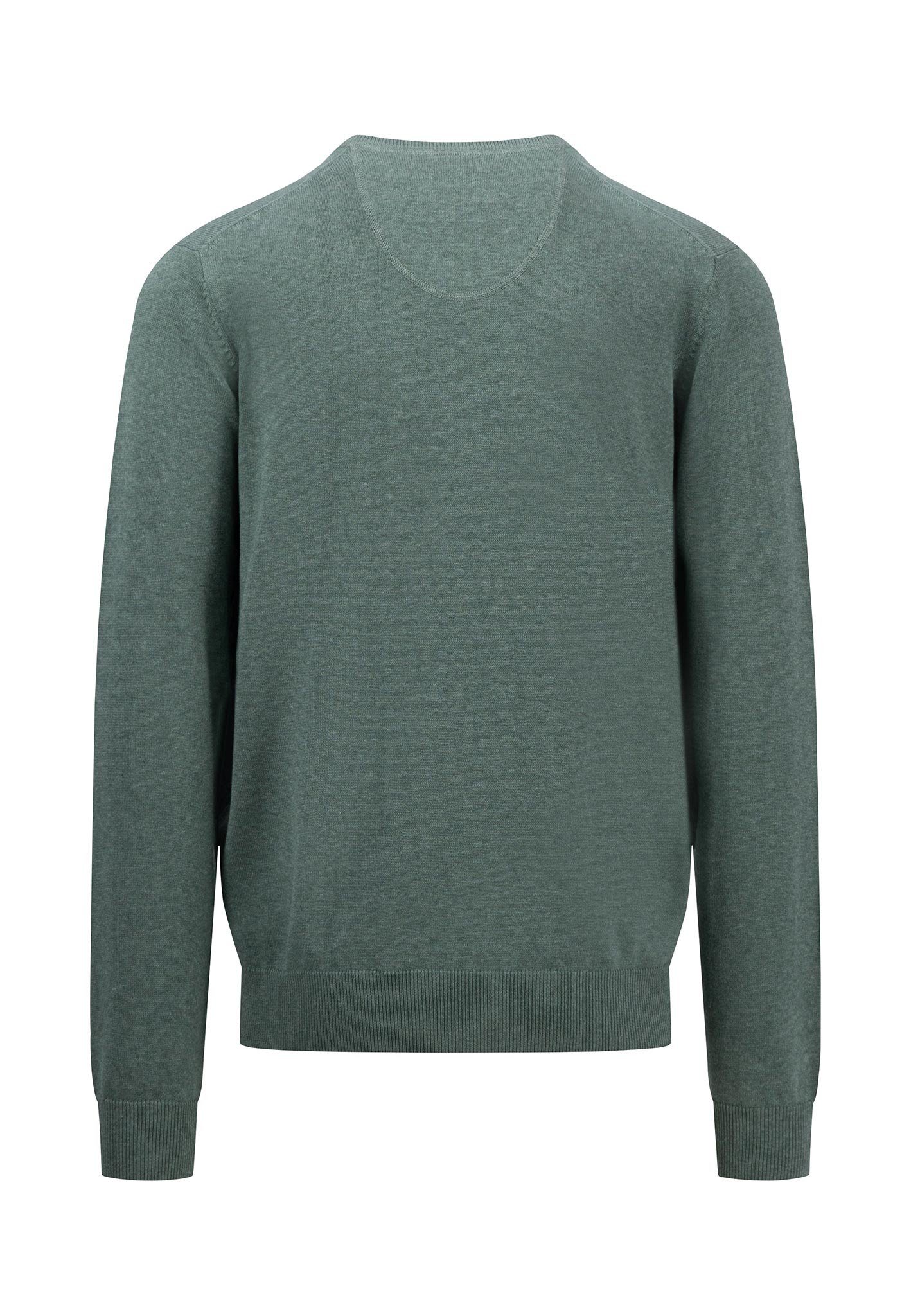 V-Ausschnitt mit (1-tlg) Strickpullover FYNCH-HATTON V-Kragen FYNCH-HATTON Pullover sage green mit